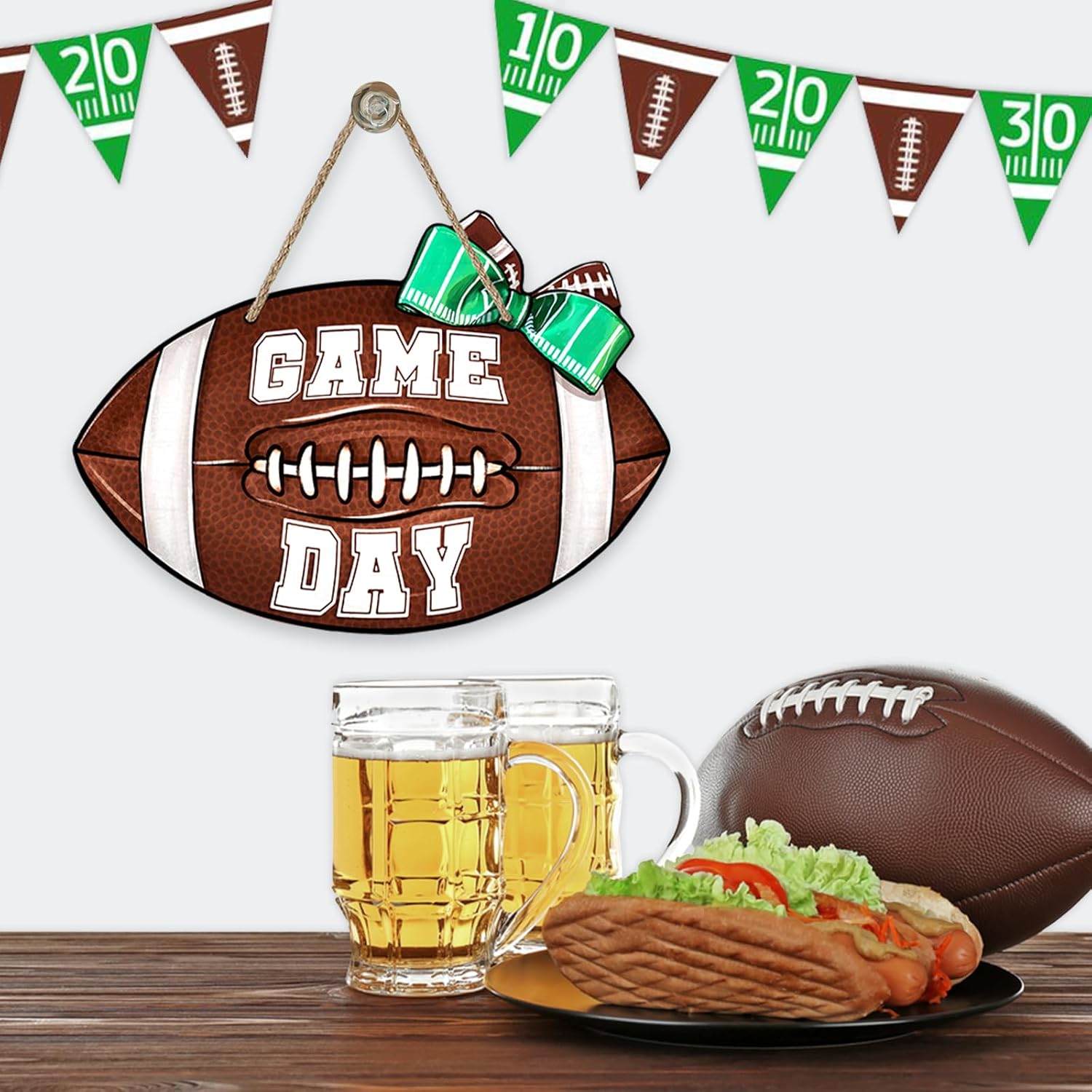 Deroro Football Game Day Sign Front Door Decor