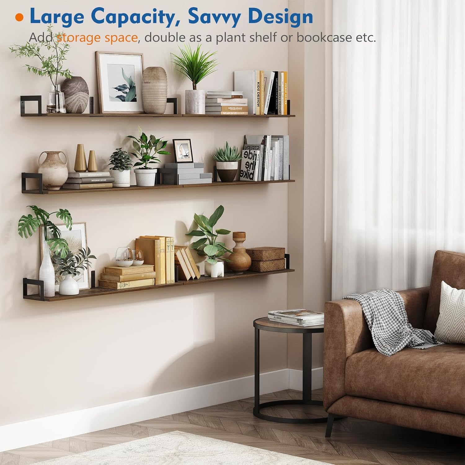 Harwaya Floating Shelves 36 In 8 In Deep Set of 3