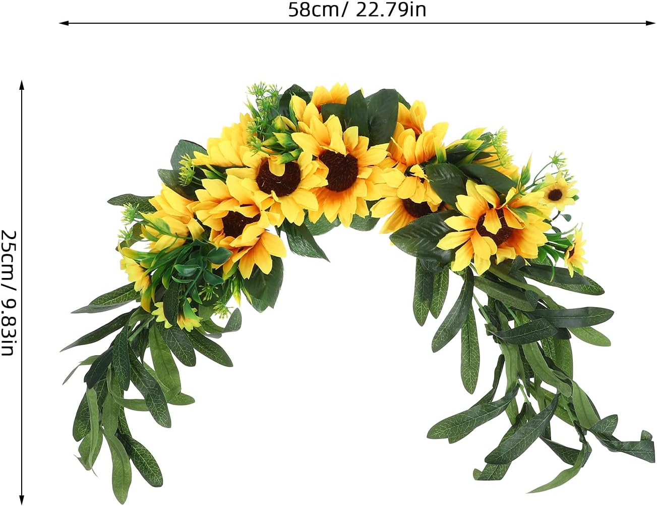 BESPORTBLE Artificial Sunflower Swag Door Decor Wall Hanging