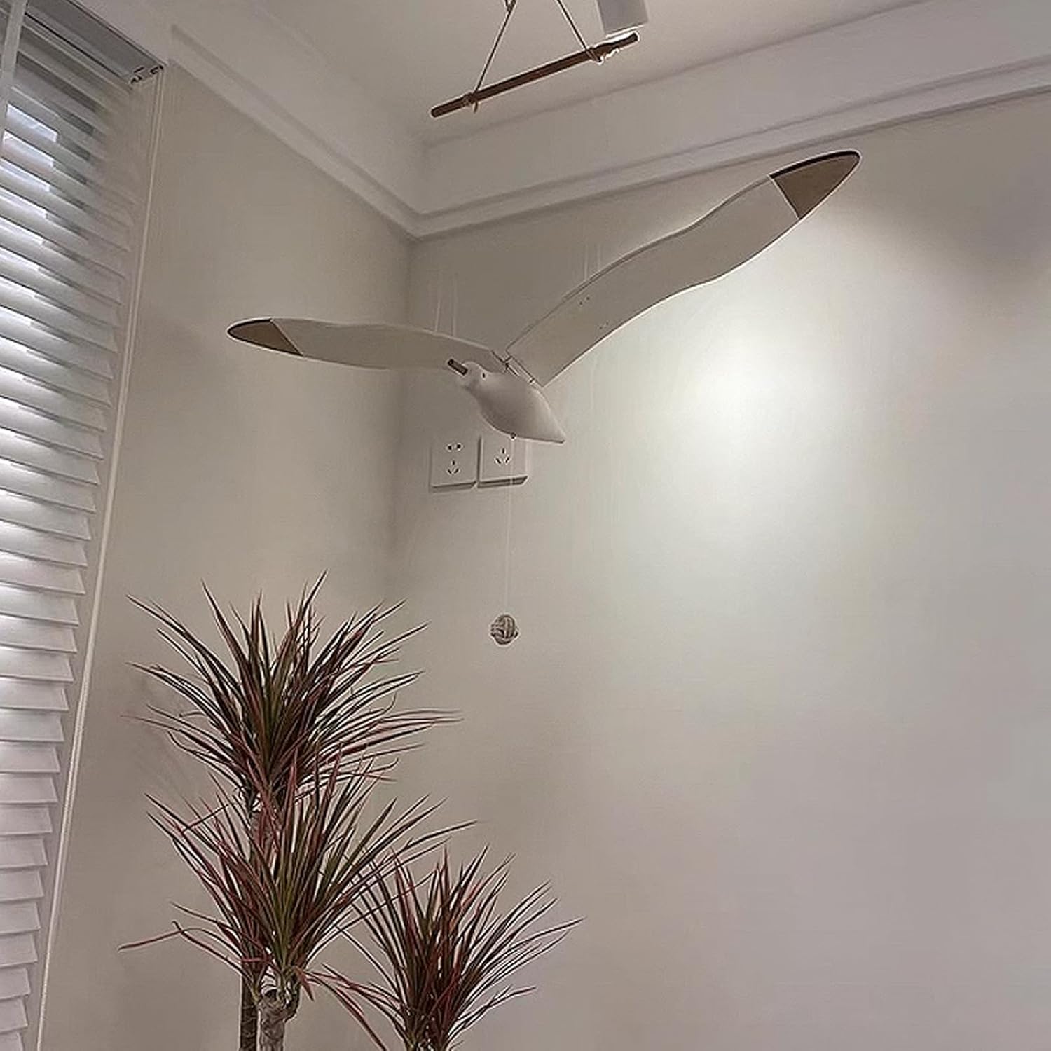 Coastal Themed Wooden Seagull Mobile Pendant