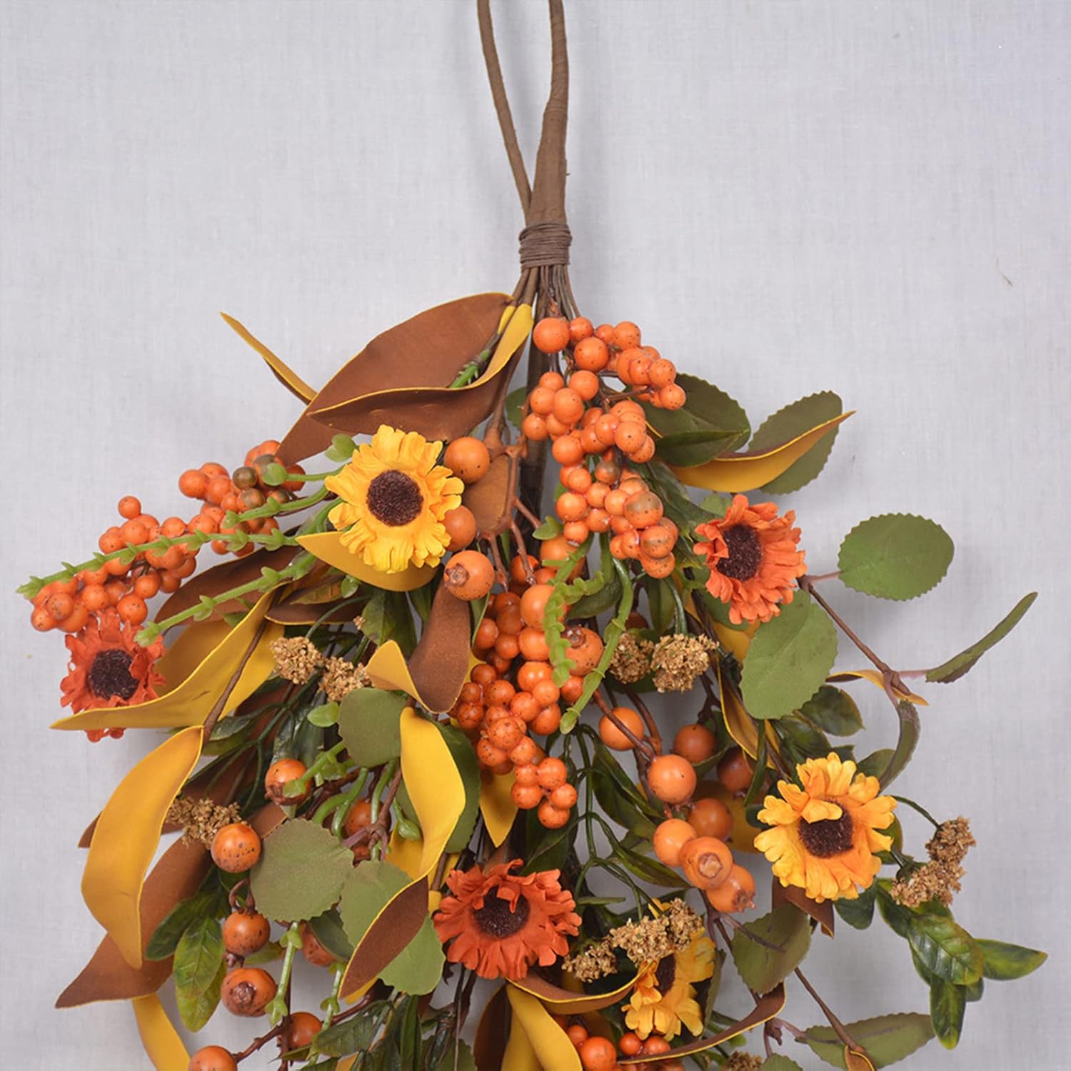 Fall Harvest Teardrop Swag Artificial Decor Thanksgiving Door Wall