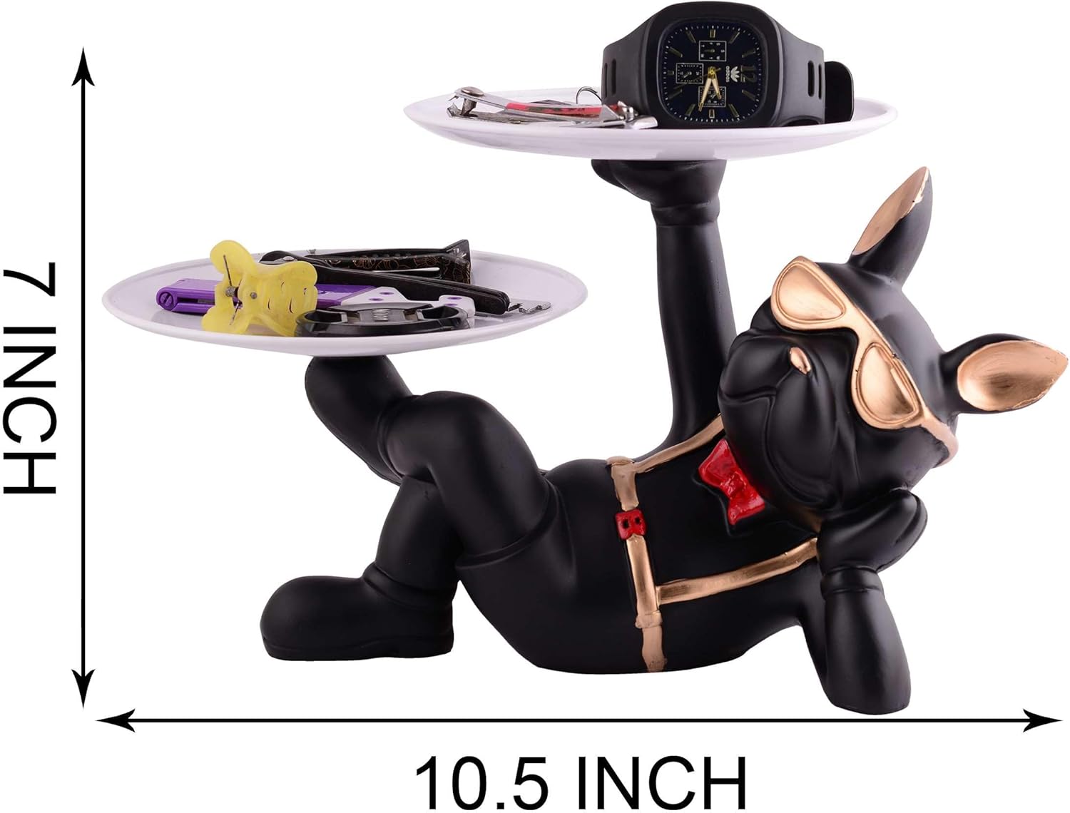 Sivani Cool Dog Sculpture with Plate Home Decor Showpiece