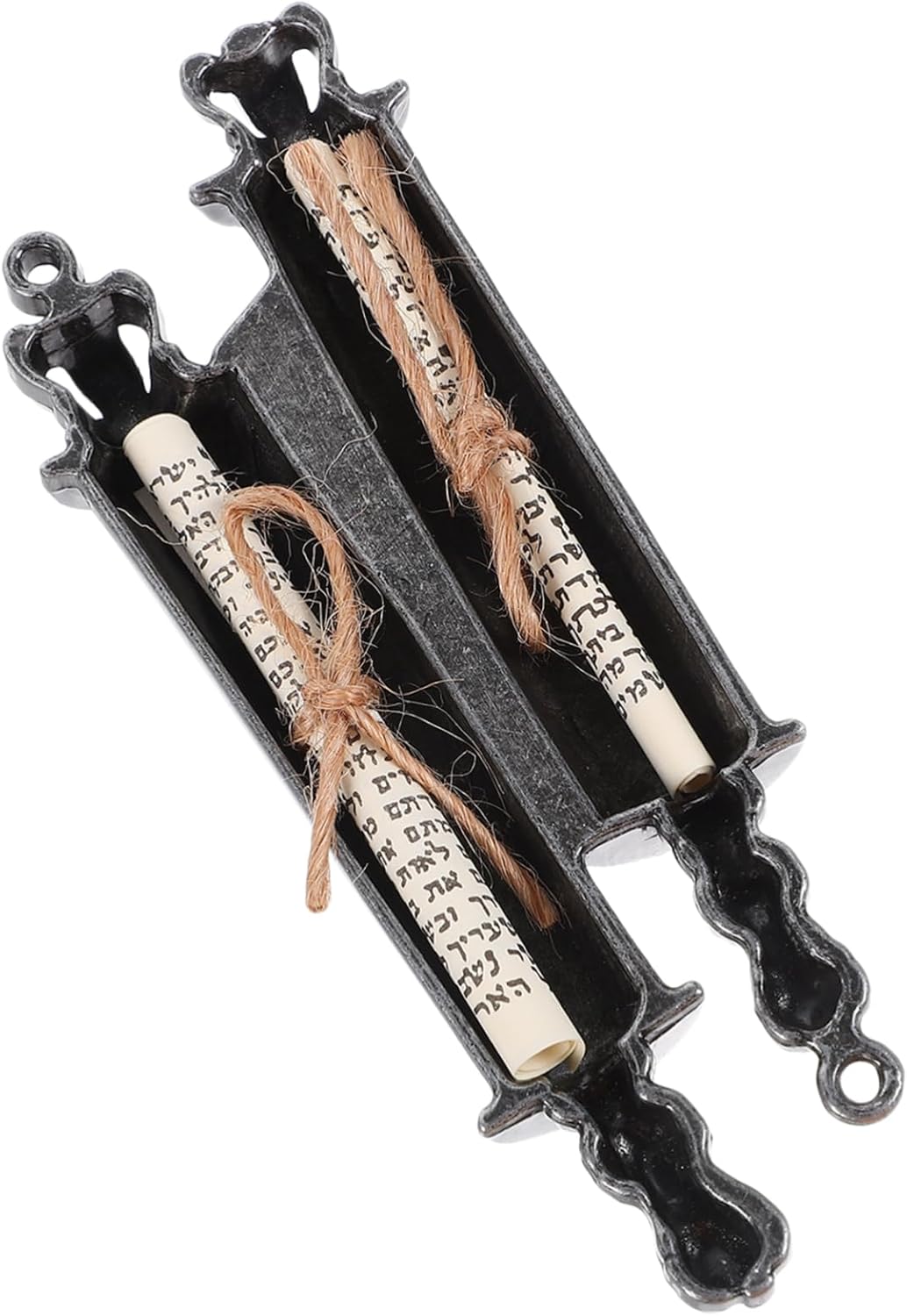 Unomor Jewish Mezuzah Case Decorative Metal Scroll