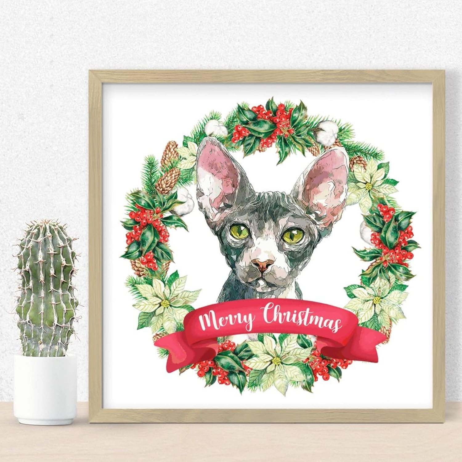 Winter Door Hanger Wreath Wooden Plaque with Frames
