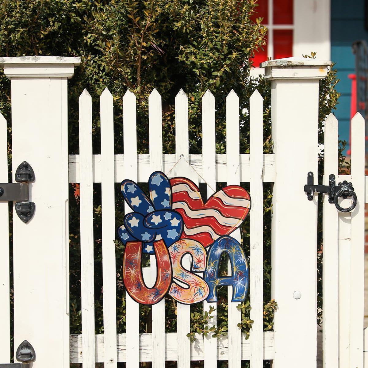 4th of July Wooden Door Wreath Decor Sign