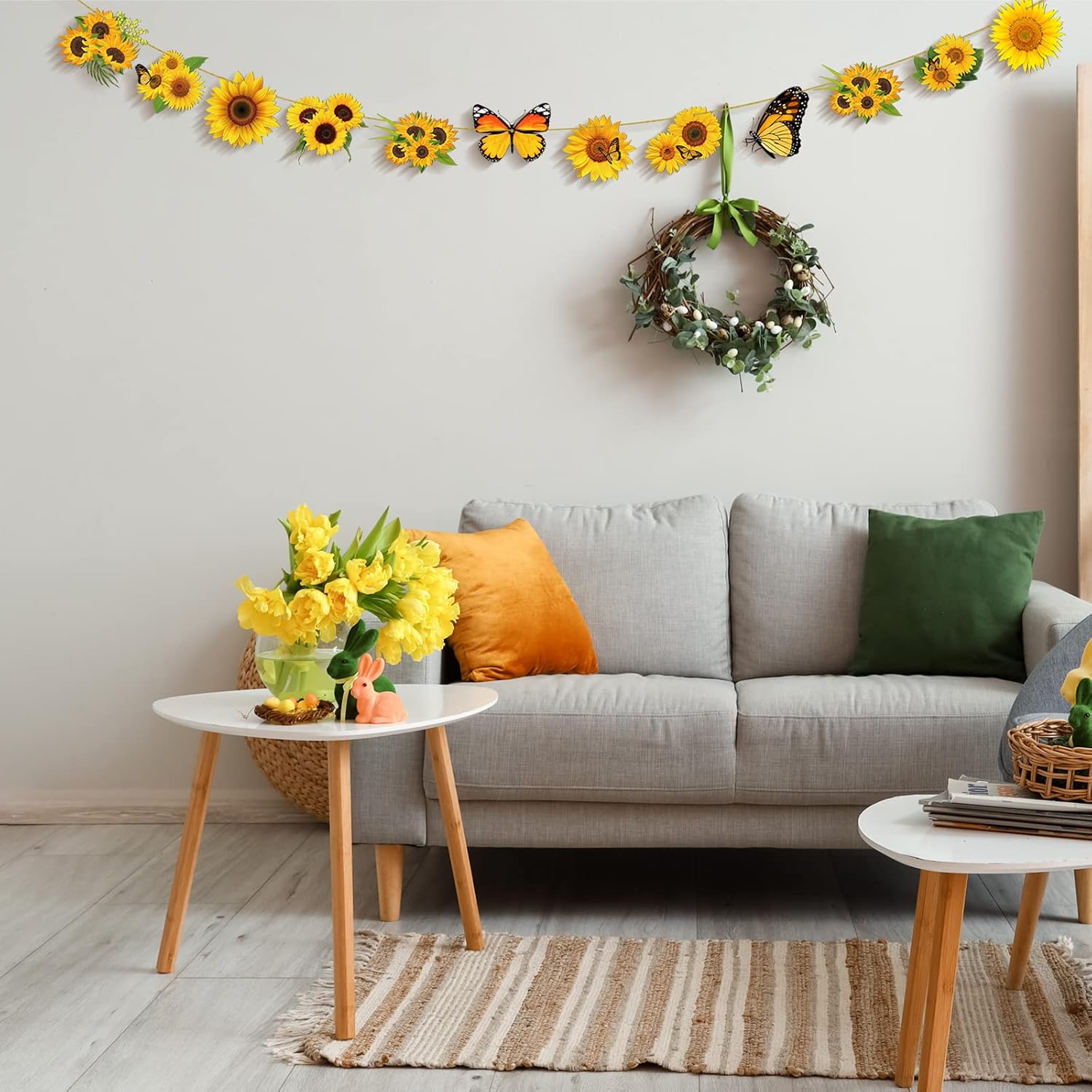Qunclay 36 Pcs Summer Sunflower Tree Decorations