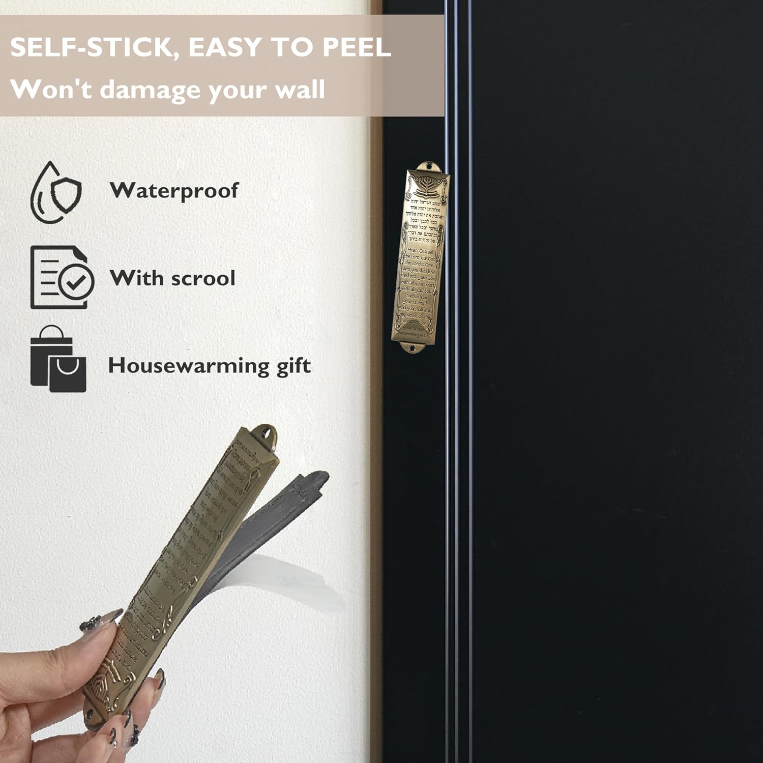 CAMATET Mezuzah Scroll with Metal Case 2 Pcs