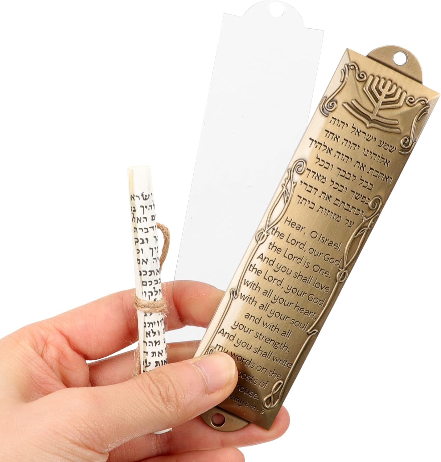 5 Sets Mezuzah with Scroll Door Jewish Mitzvah Metal Case