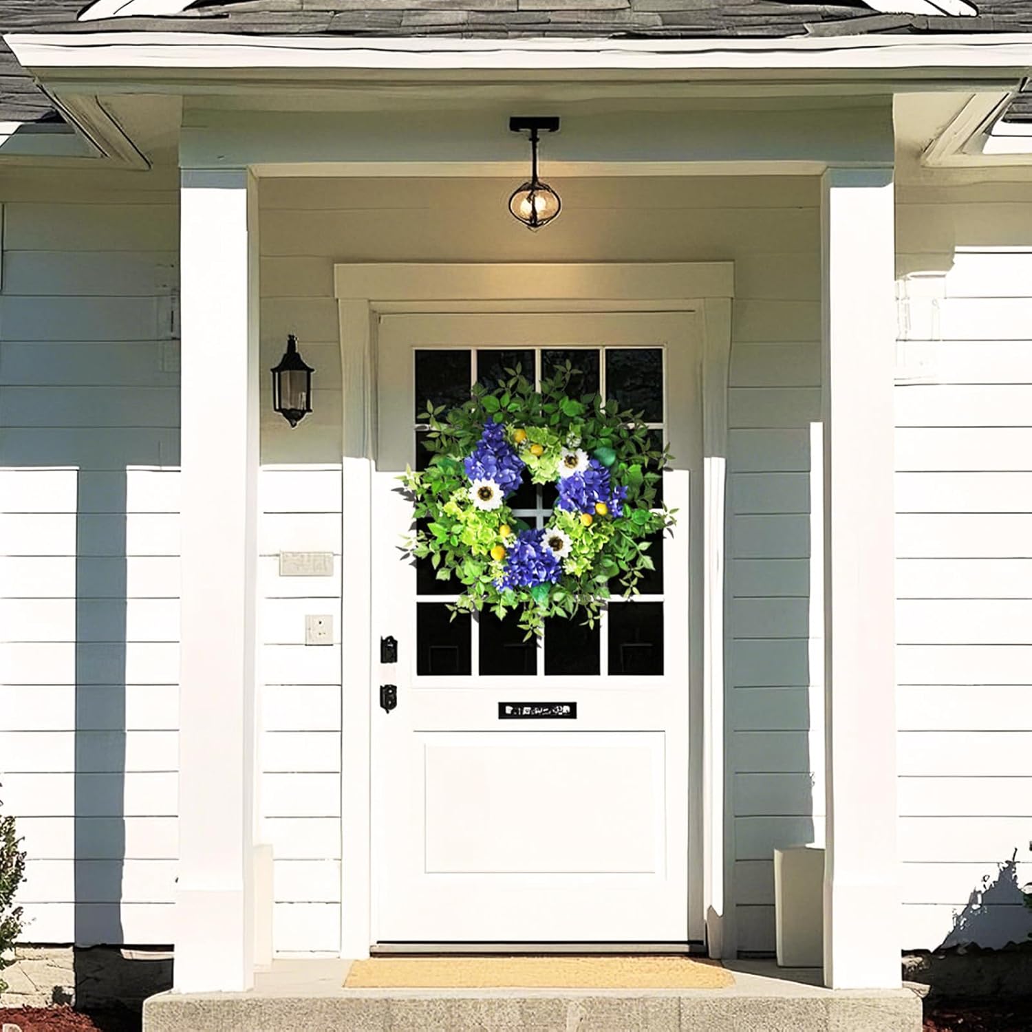 26 Inch Hydrangea Wreath for Front Door Decor