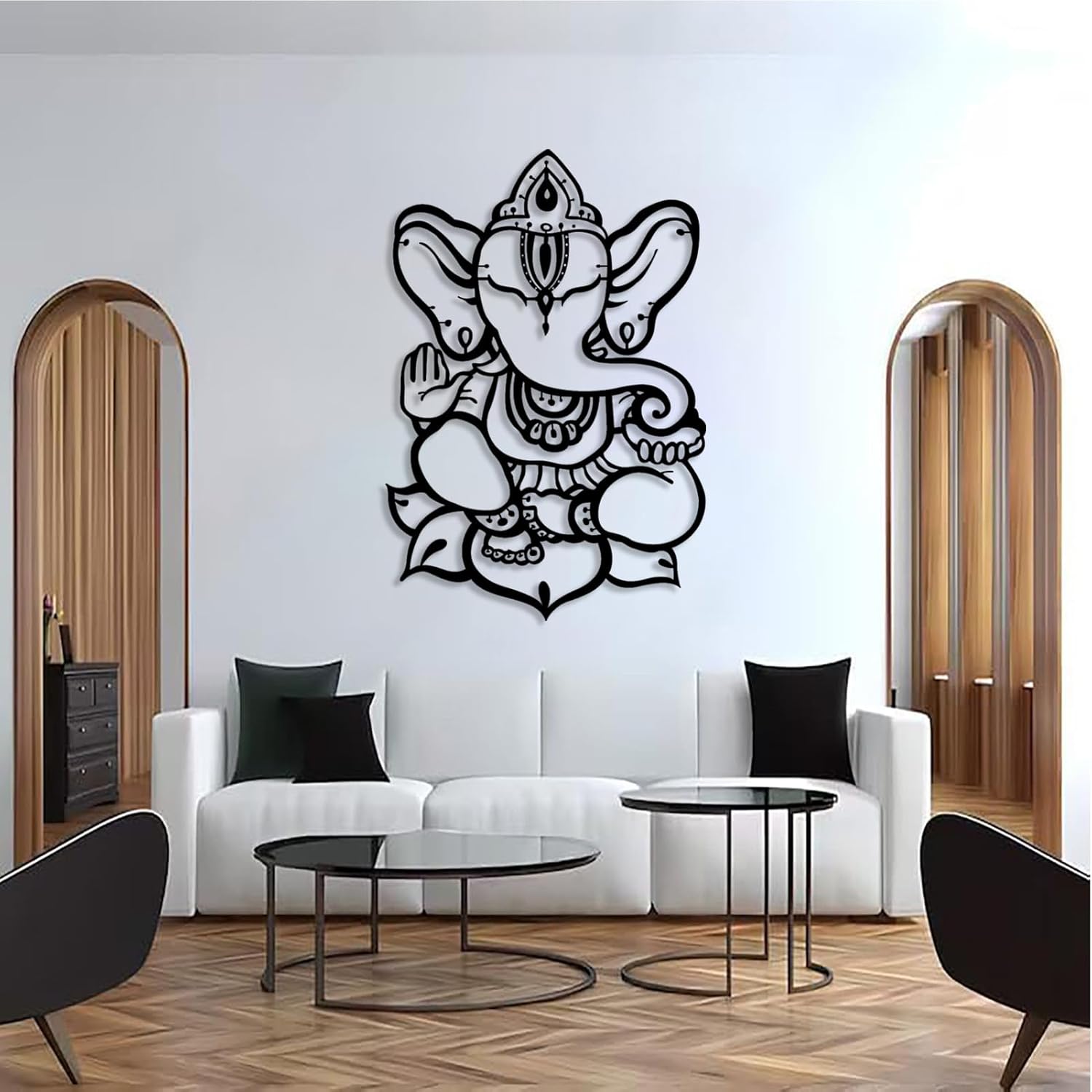 Ganesha Metal Wall Art for Living Room and Yoga Room