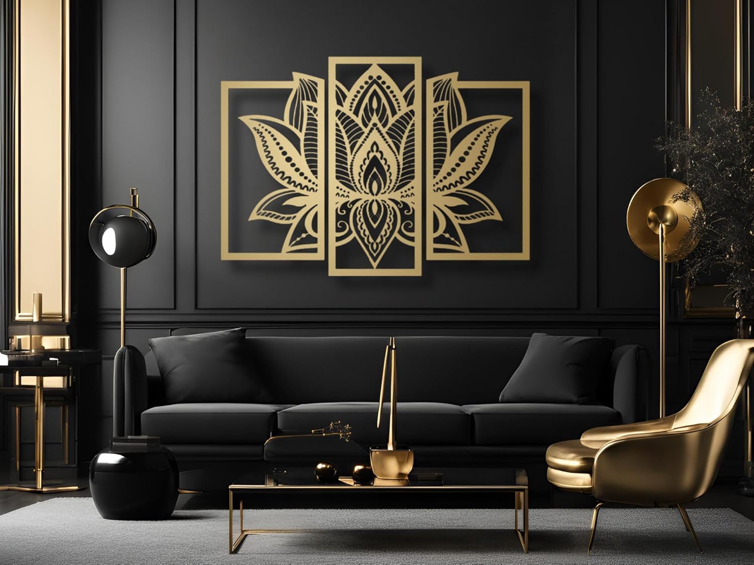 Vailla 3D Lotus Flower Wood Wall Art Decor