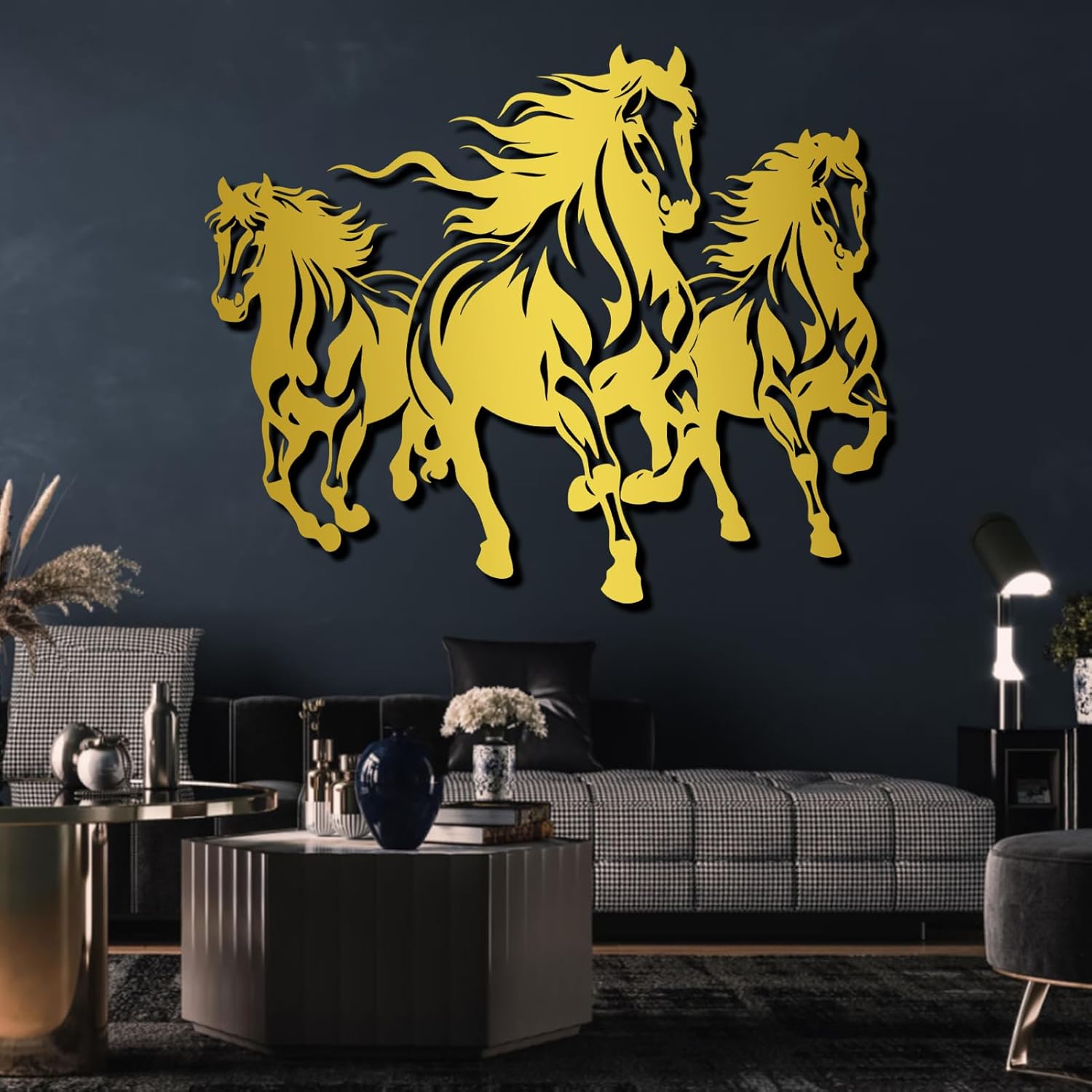 Metal Horse Wall Decor 24x19 Inch Sculpture