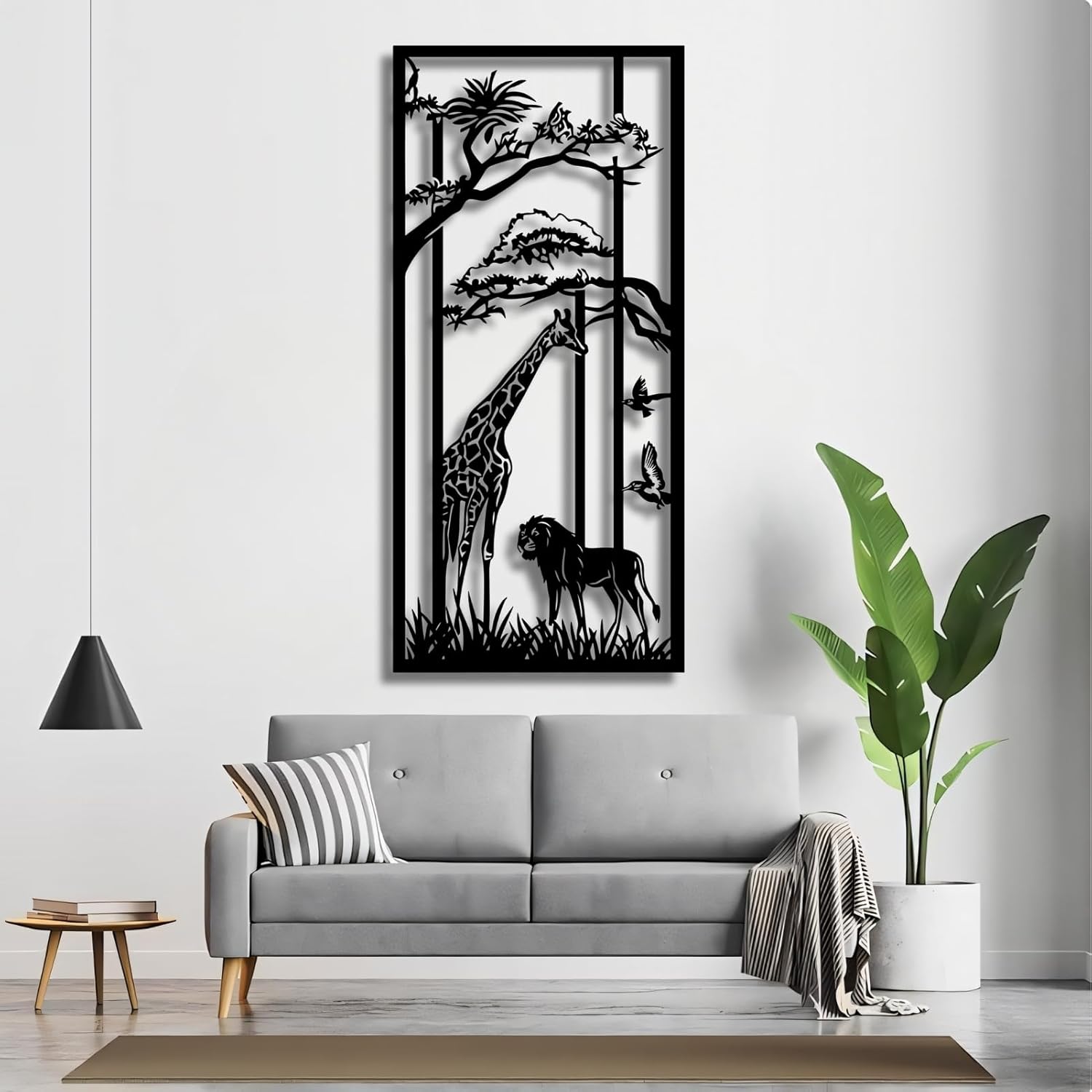KingGenius Wildlife Metal Wall Art African Safari Decor