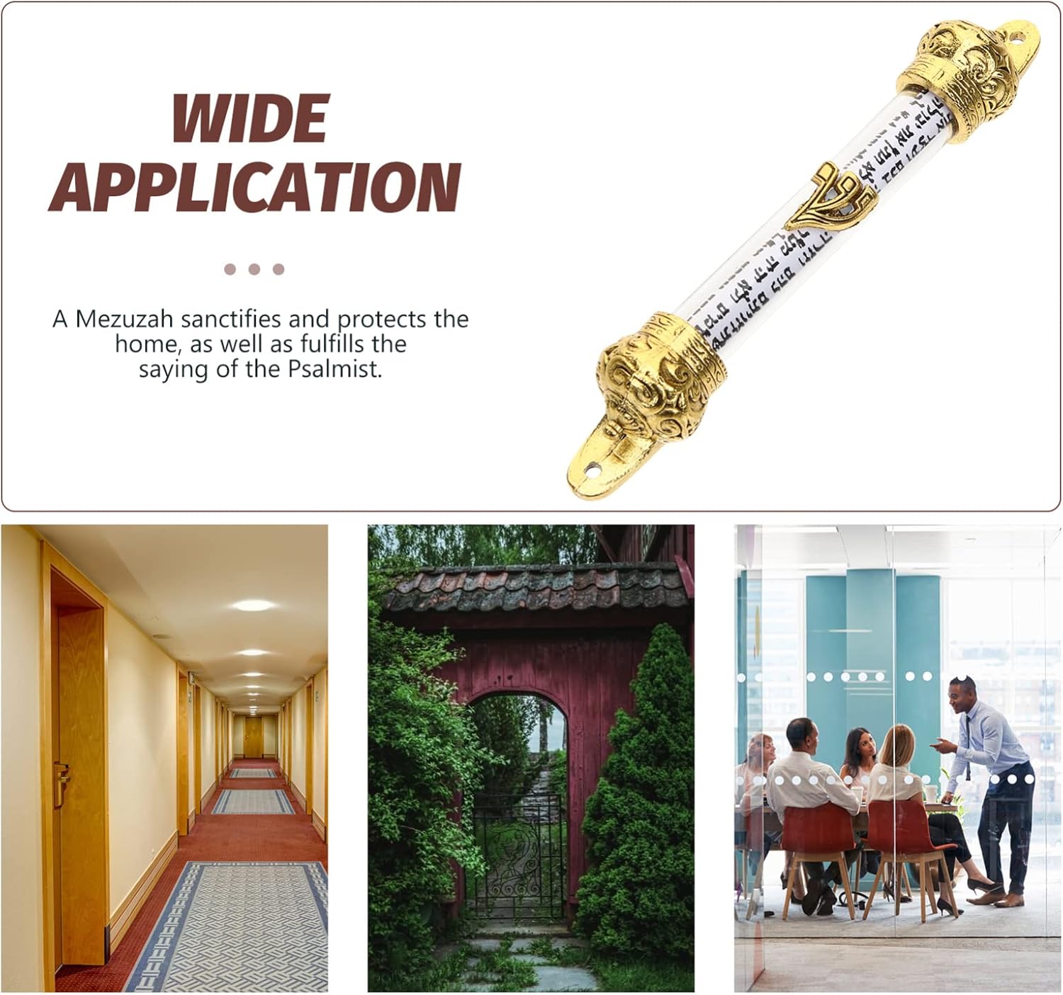 Happyyami Metal Mezuzah Scroll Door Decor