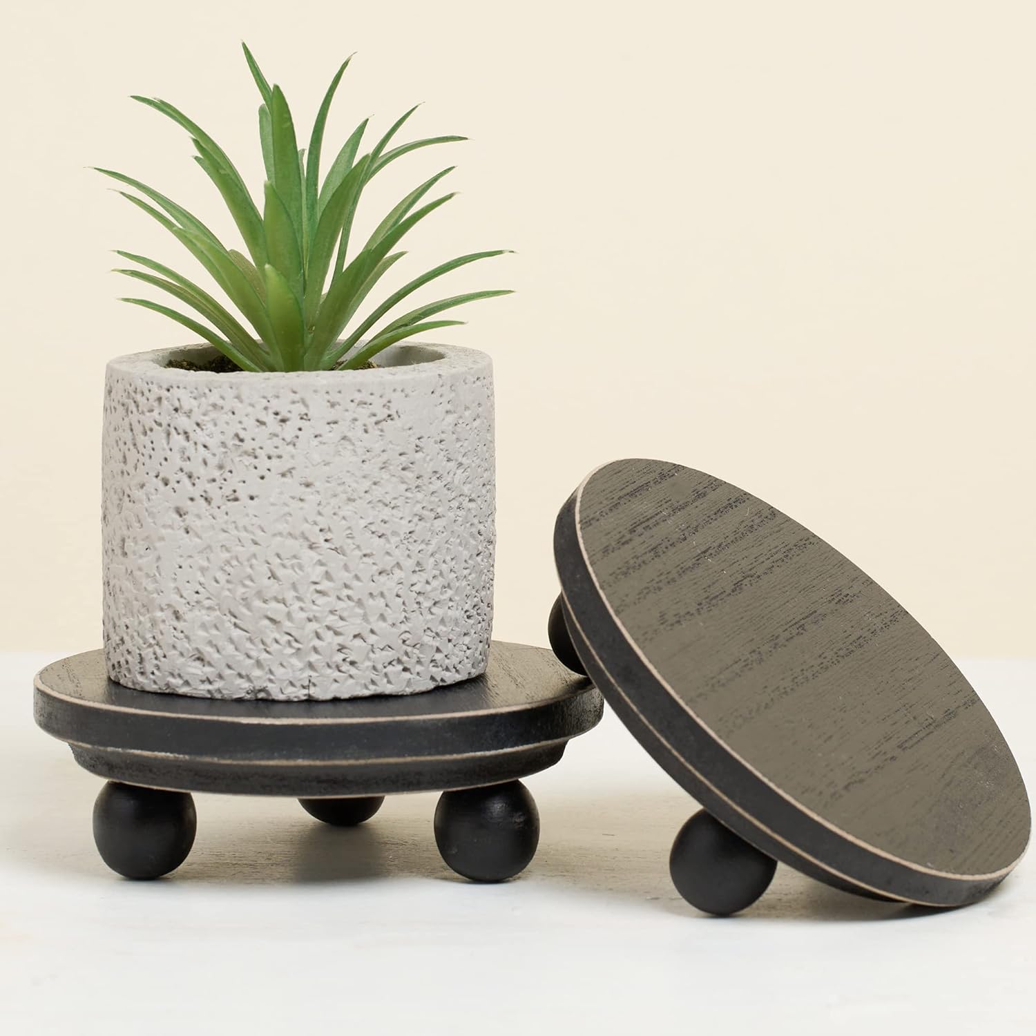 Defined Deco Mini Wood Risers for Display Set of 2 Black