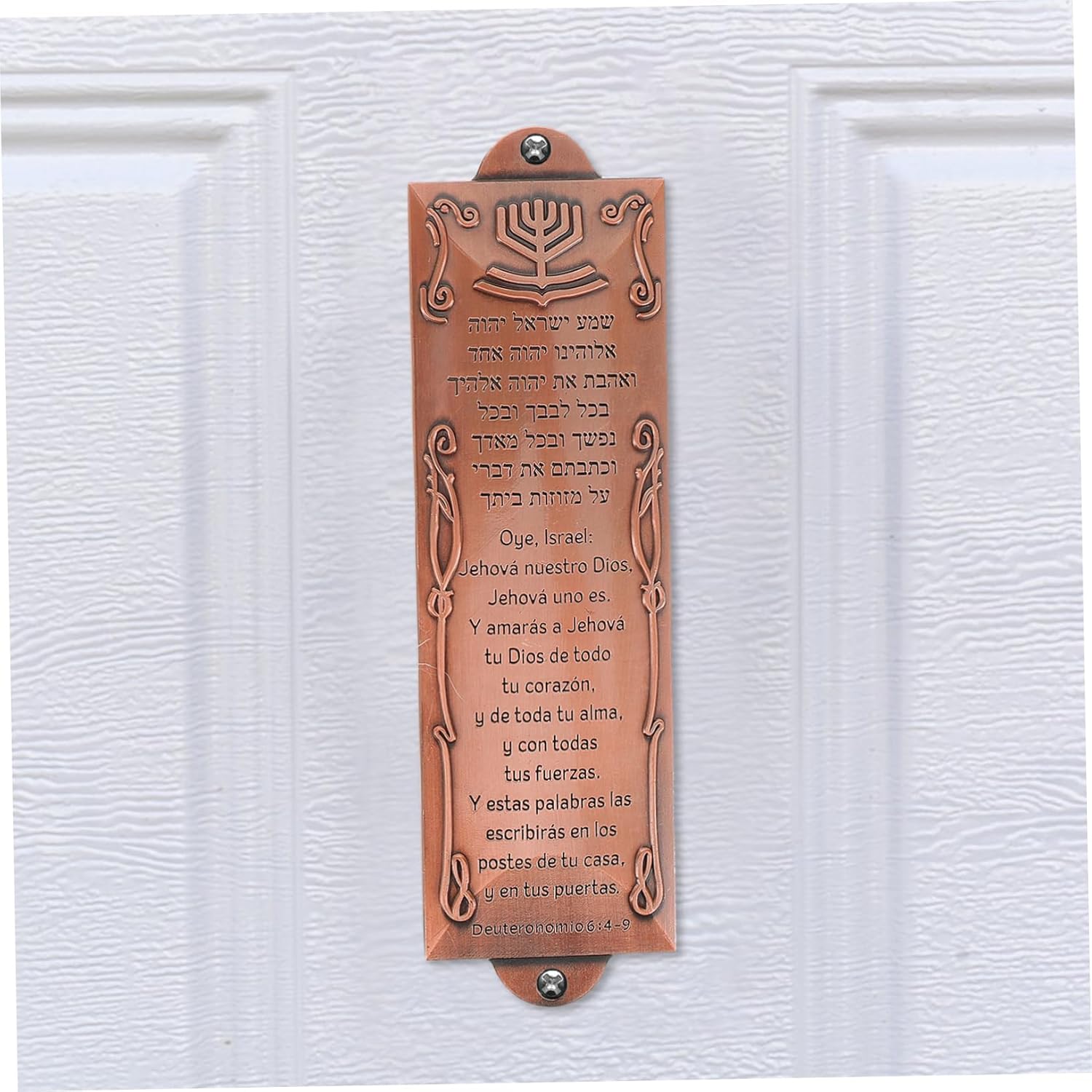 ABOOFAN Spanish Mezuzah Plaque with Blessing