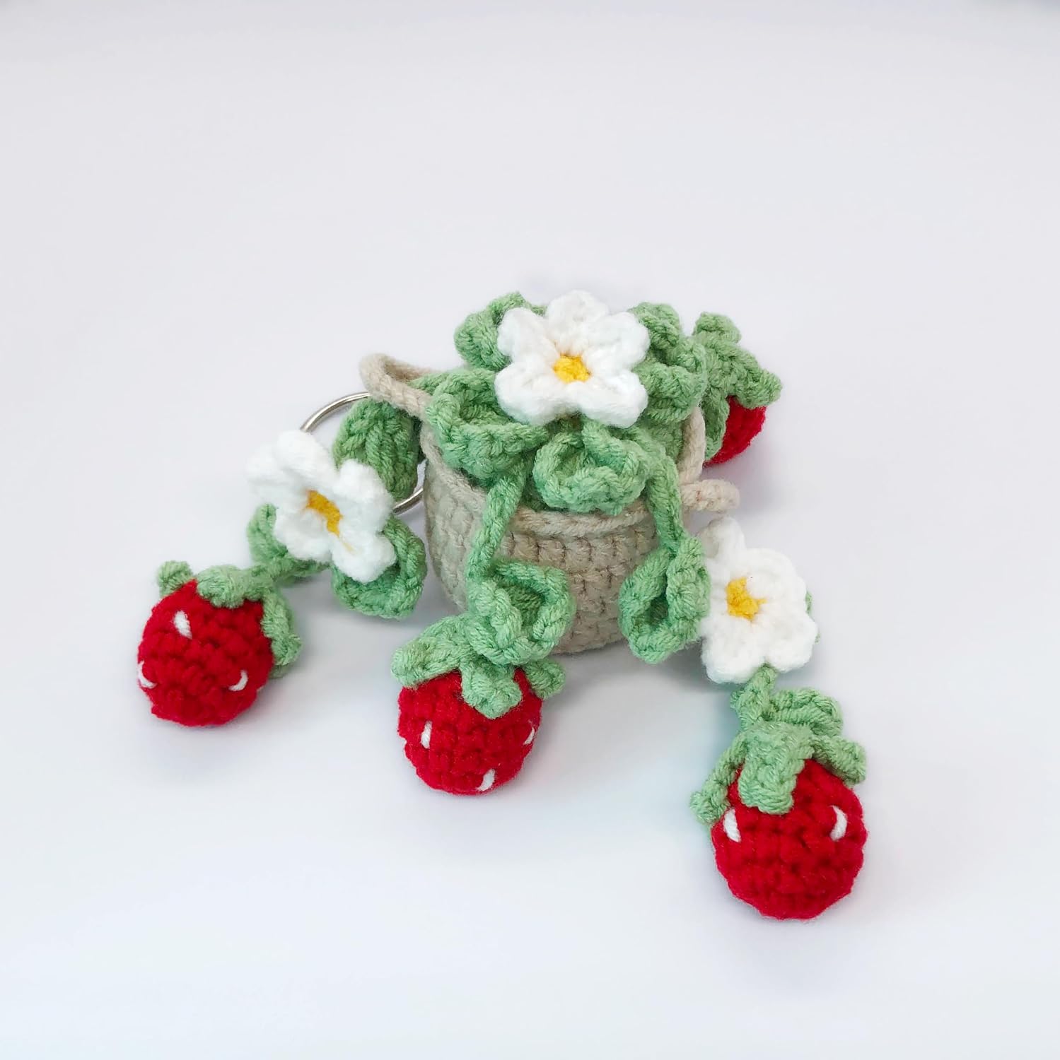 Handcrafted Crochet Daisy Plant for Car Mirror