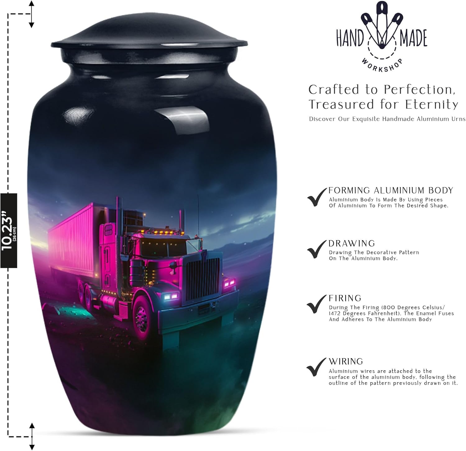Elegant 10inch Truck Cremation Urn for Ashes