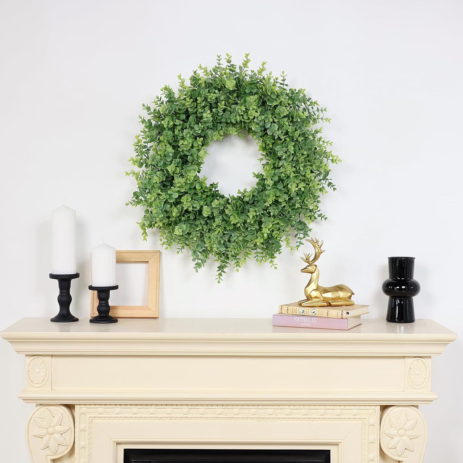 26 Artificial Boxwood Wreath for Front Door Decor