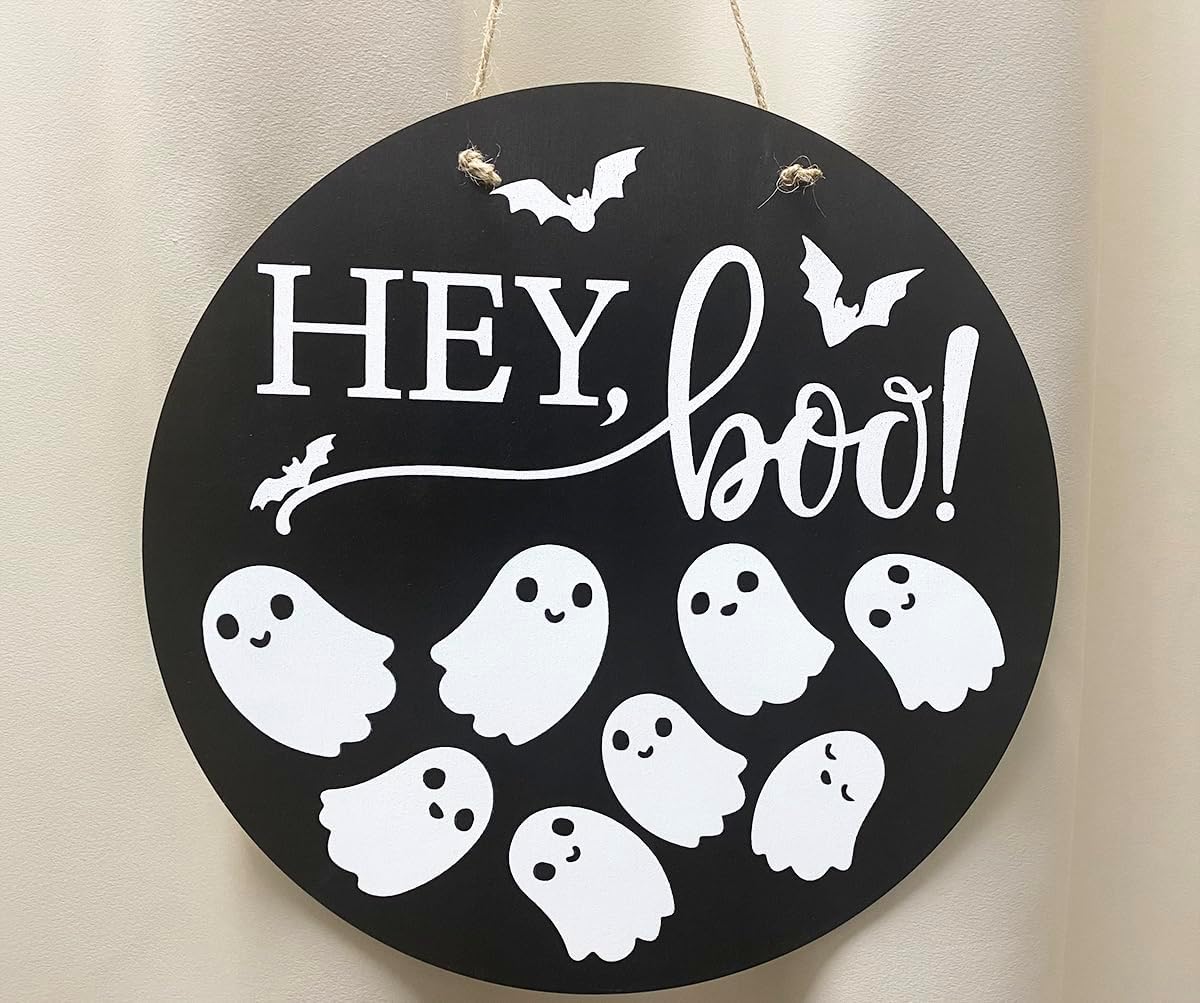 Halloween Door Welcome Sign with Twine Rope Hanging Decor