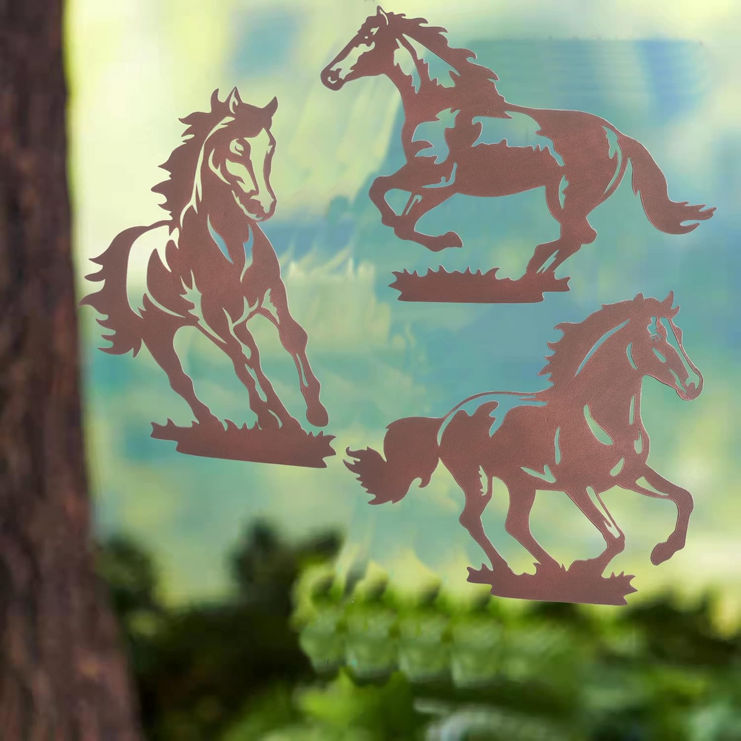 Rustic Metal Horse Wall Art Decor 3 Pack