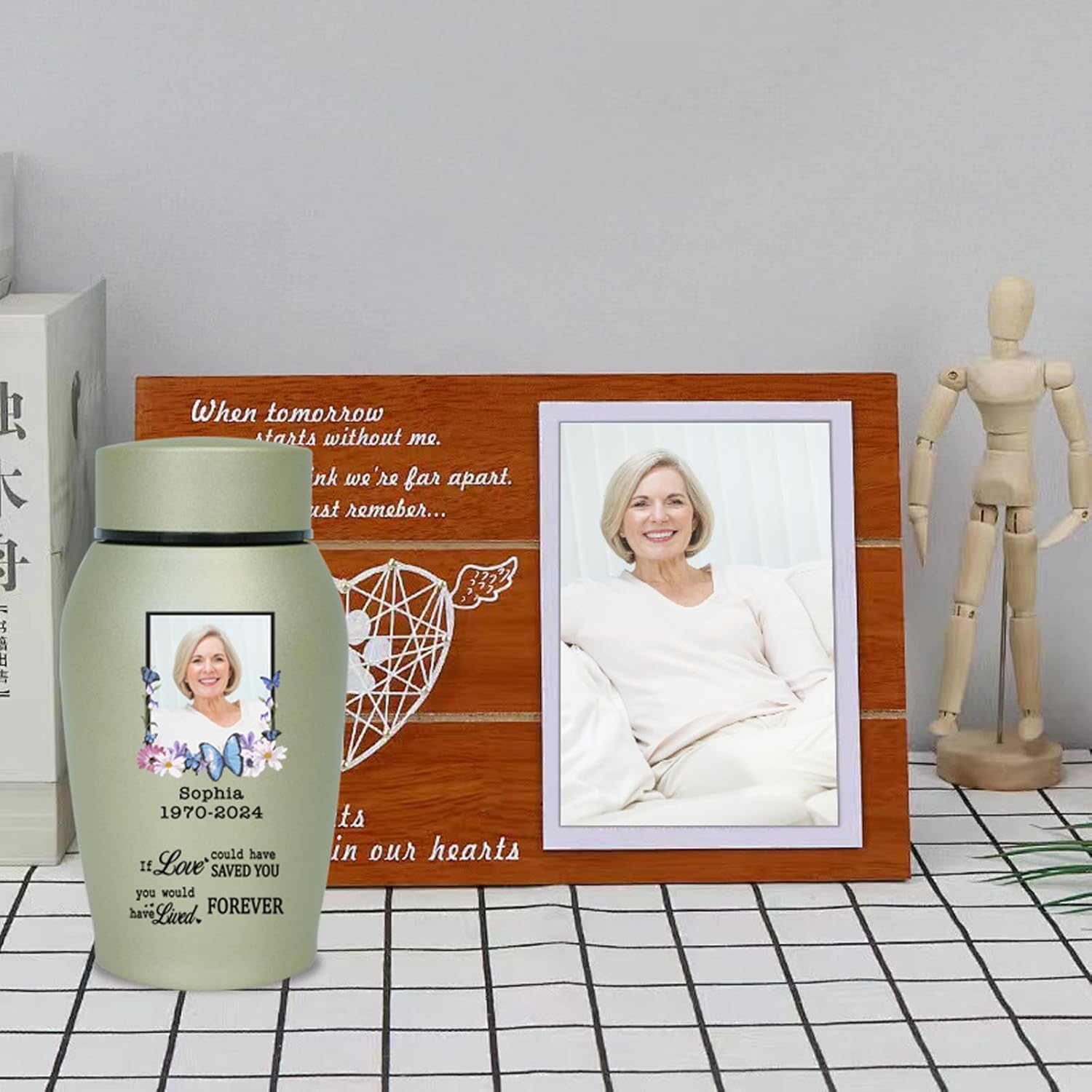 Custom Personalized Urn with Photo and Name Durable Stainless Steel Keepsake Cremation Box