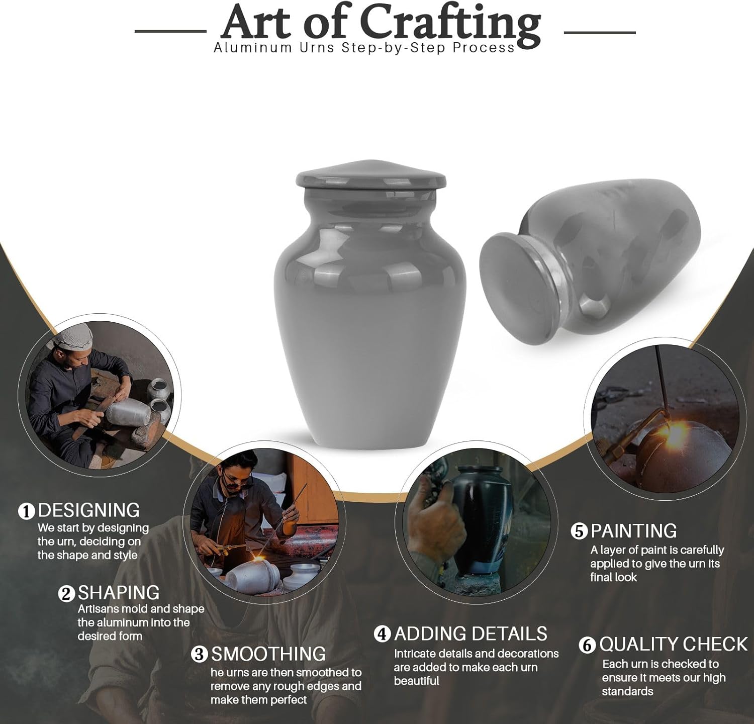 3 Inch Blue Fishing Cremation Urn for Ashes