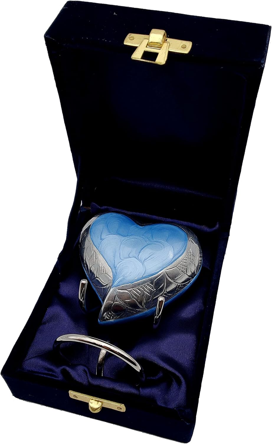 Sky Blue Heart Cremation Urn - Mini Ash Urn for Memorial Keepsake