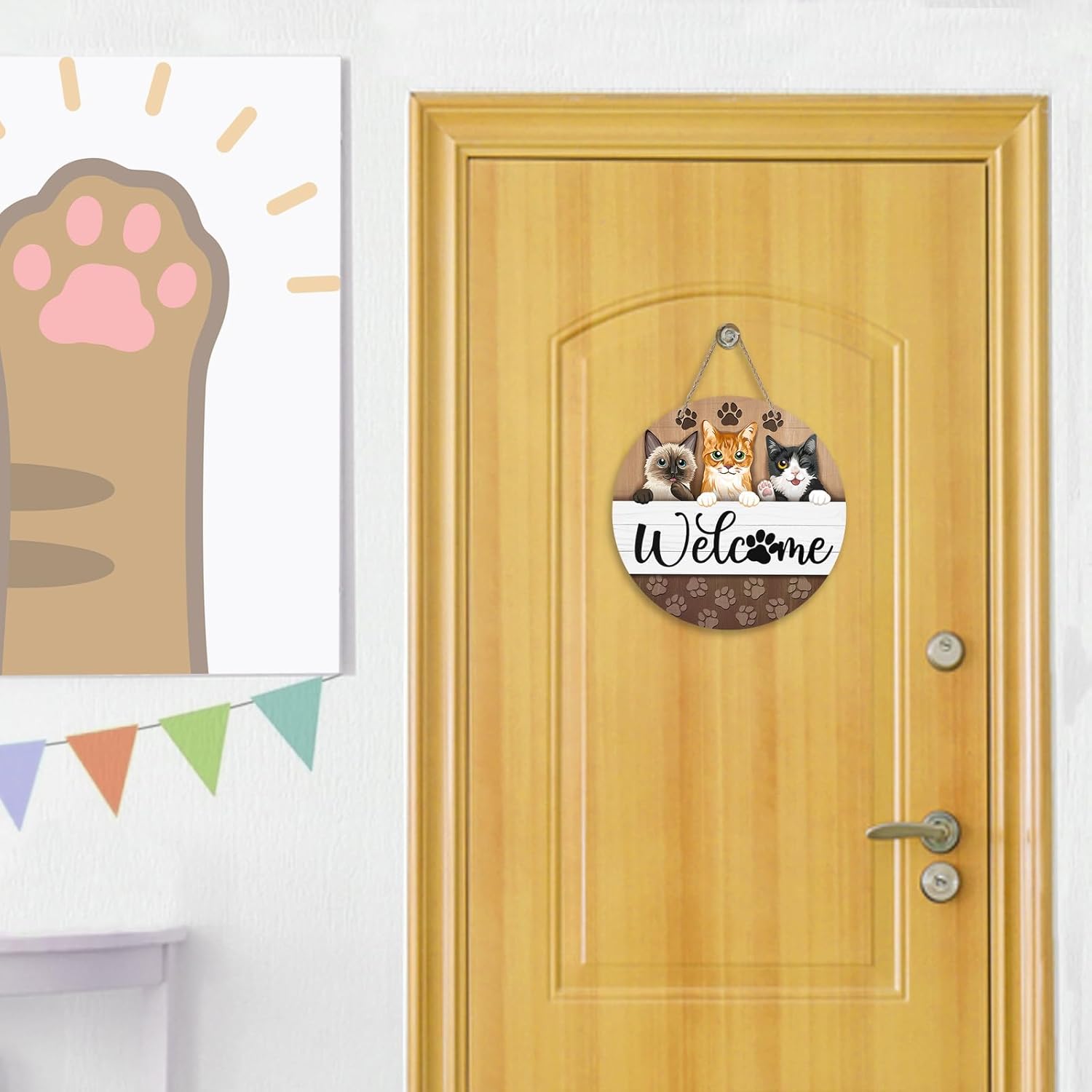 Deroro Welcome Cats Front Door Sign