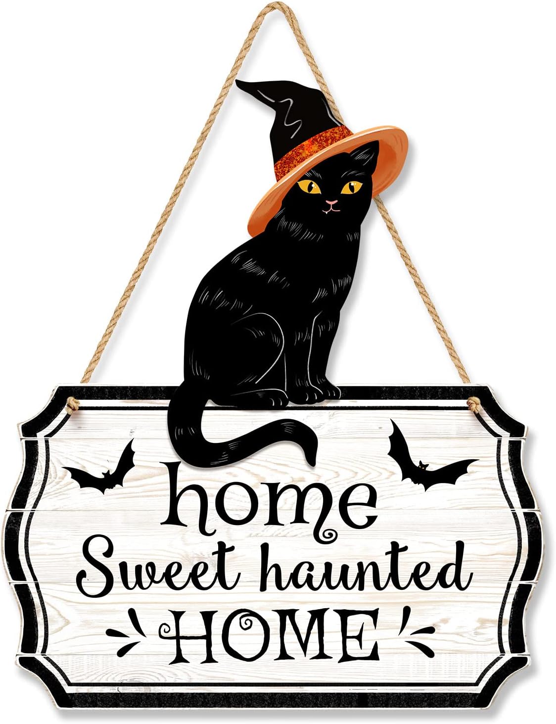 Halloween 3D Black Cat Door Hanger Decor Sign