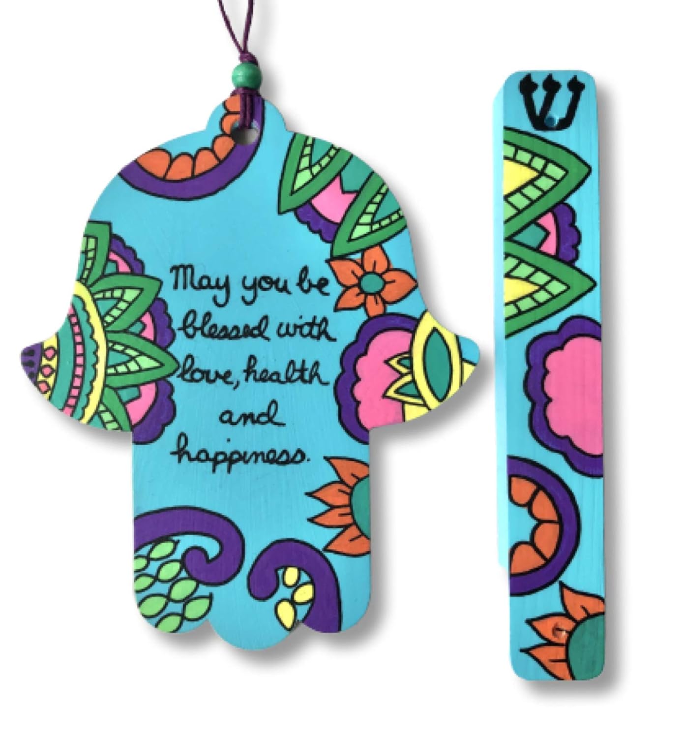 Lea Joelle Handmade Hamsa Blessing Mezuzah Frame