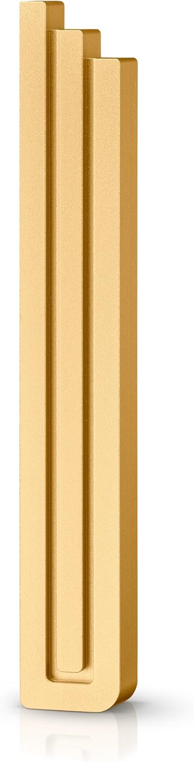 Ga Luxury Judaica Mezuzah Case Gold Aluminum 7 Inch Shin Shape
