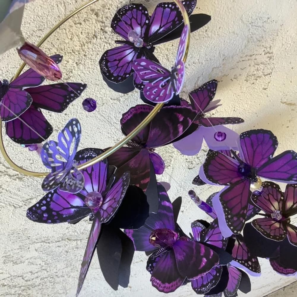 6 Inch Purple Butterfly Mobile with 13 Dimensional Butterflies