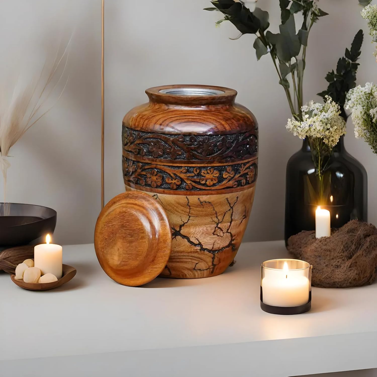 Generic Best Urn for Human Ashes Large Wooden Urn