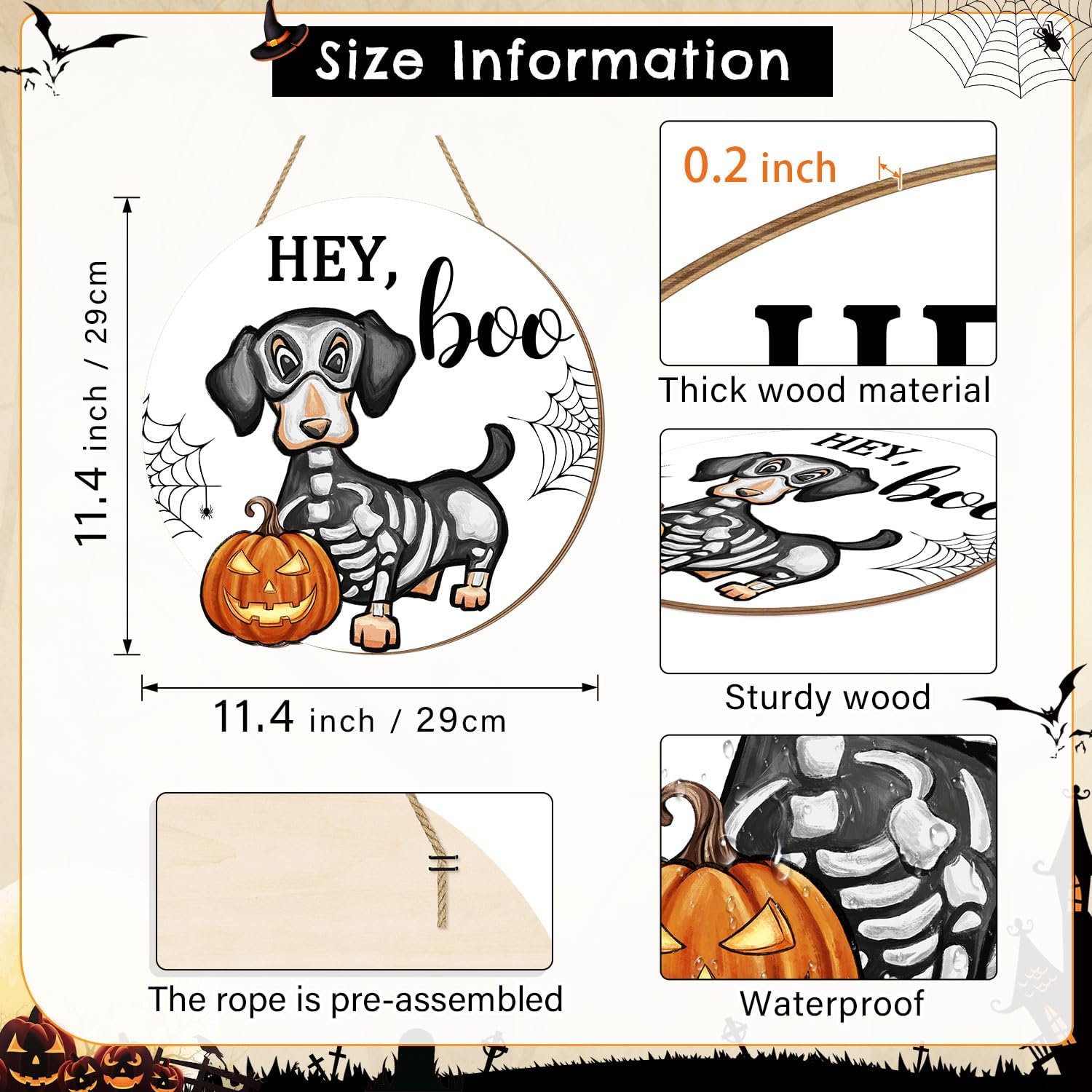 Halloween Ghost Dog Door Hanging Sign Decor