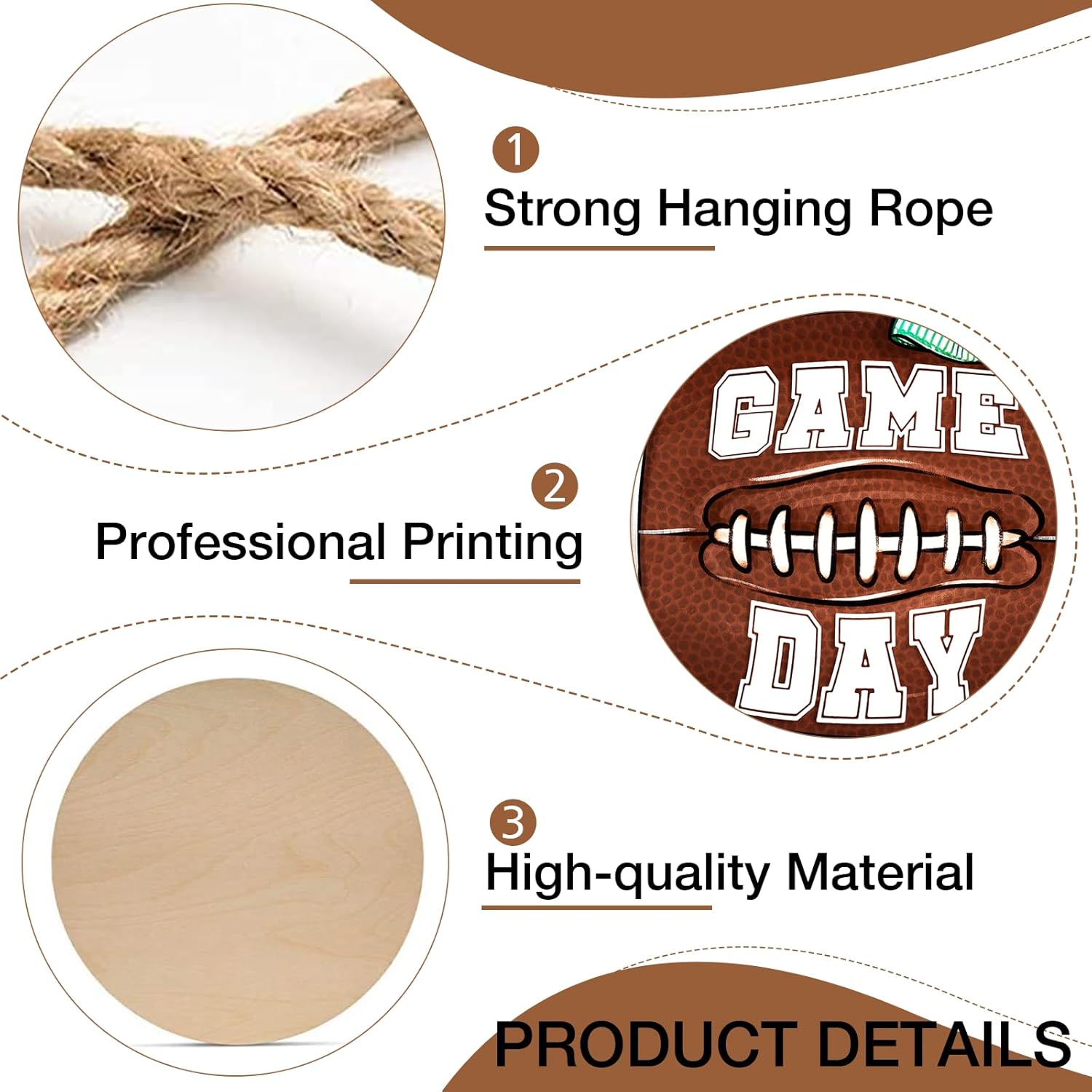 Deroro Football Game Day Sign Front Door Decor