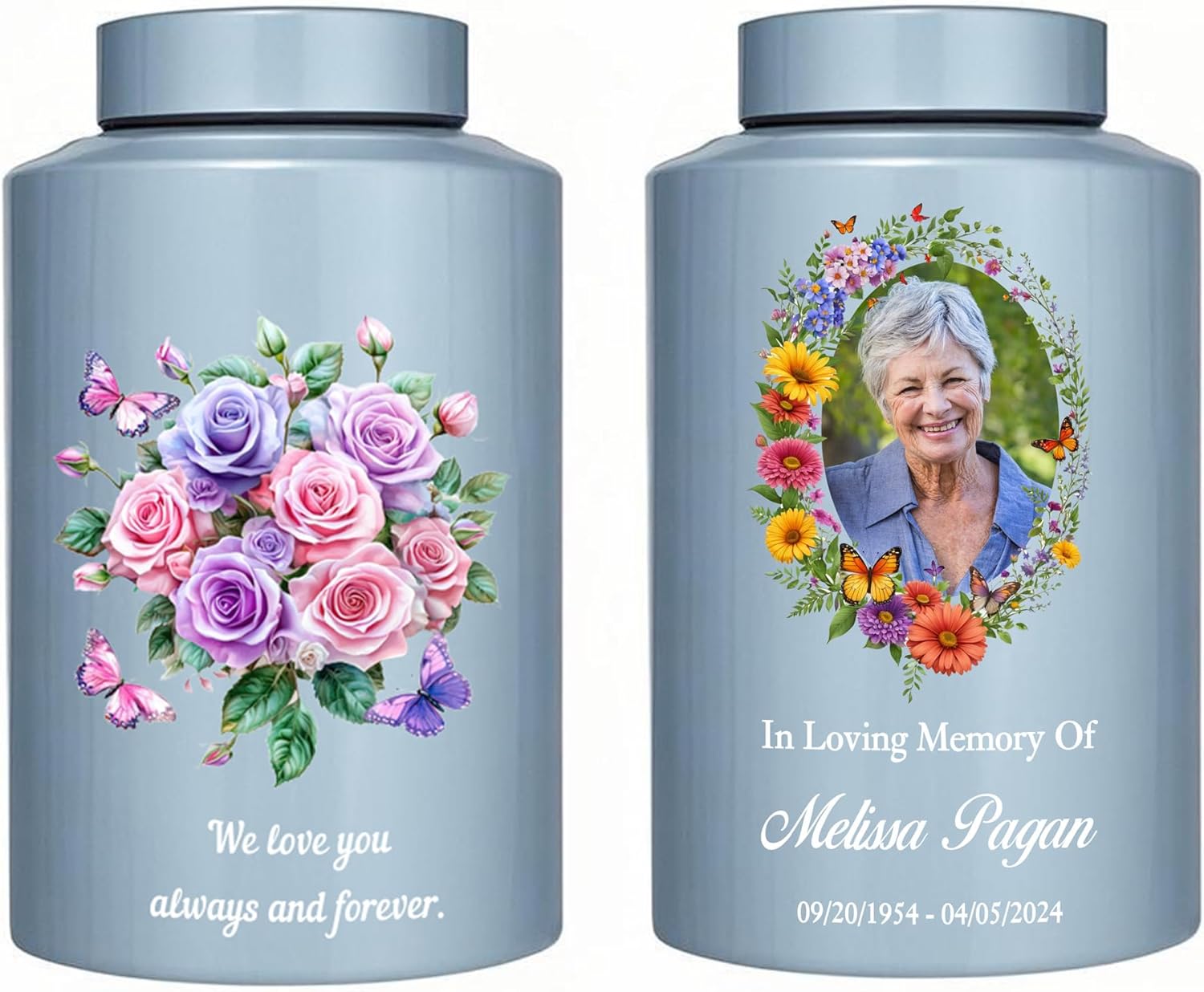 ZISAMURE Cremation Urn for Ashes Large Decorative Urn Black