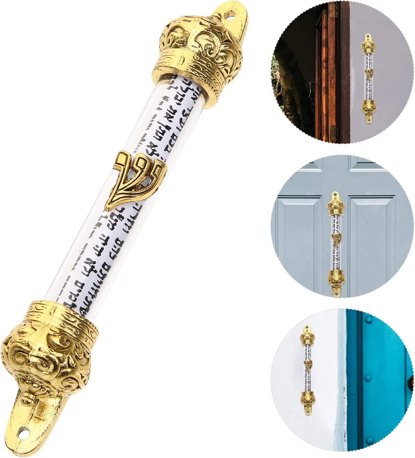 Happyyami Metal Mezuzah Scroll Door Decor