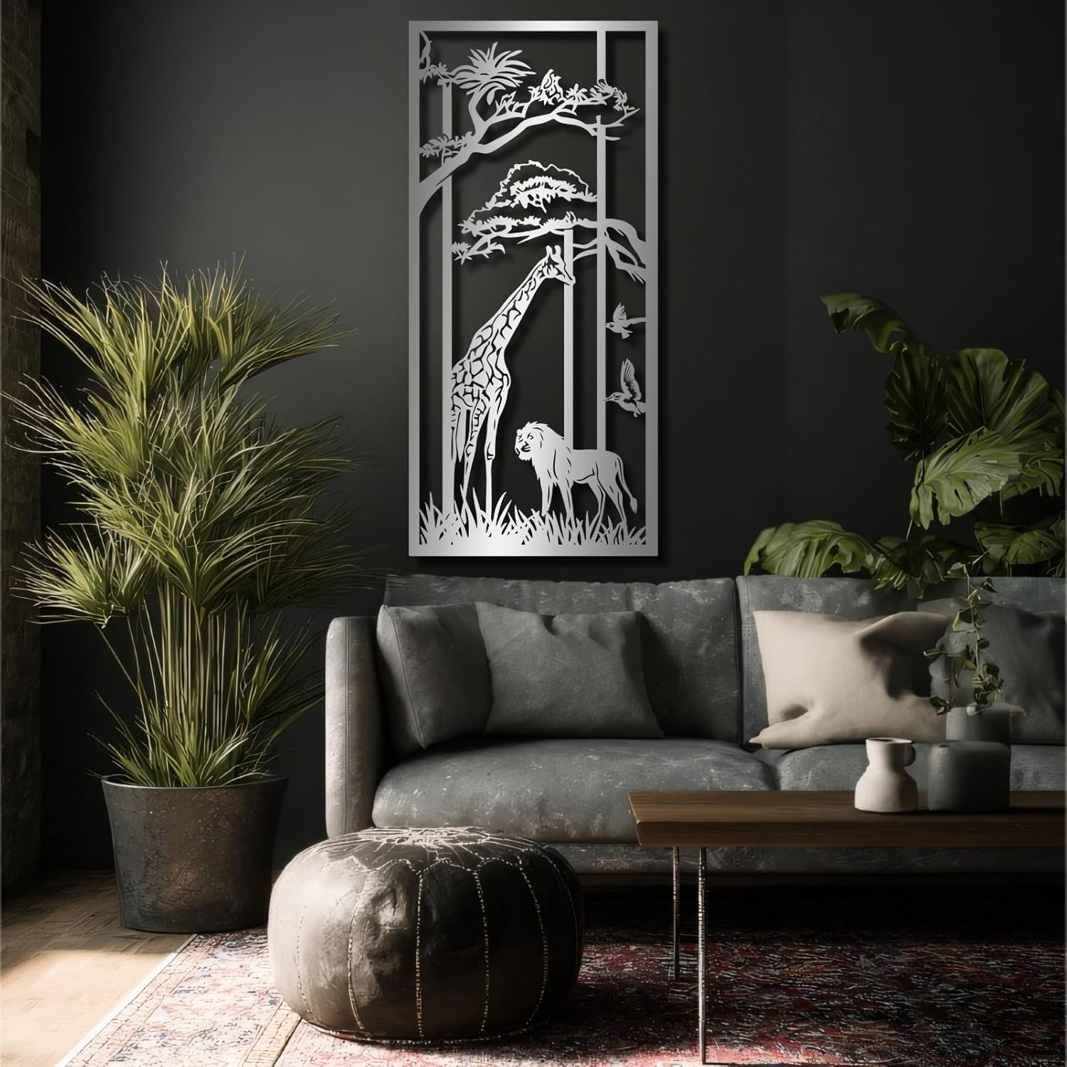 KingGenius Wildlife Metal Wall Art African Safari Decor