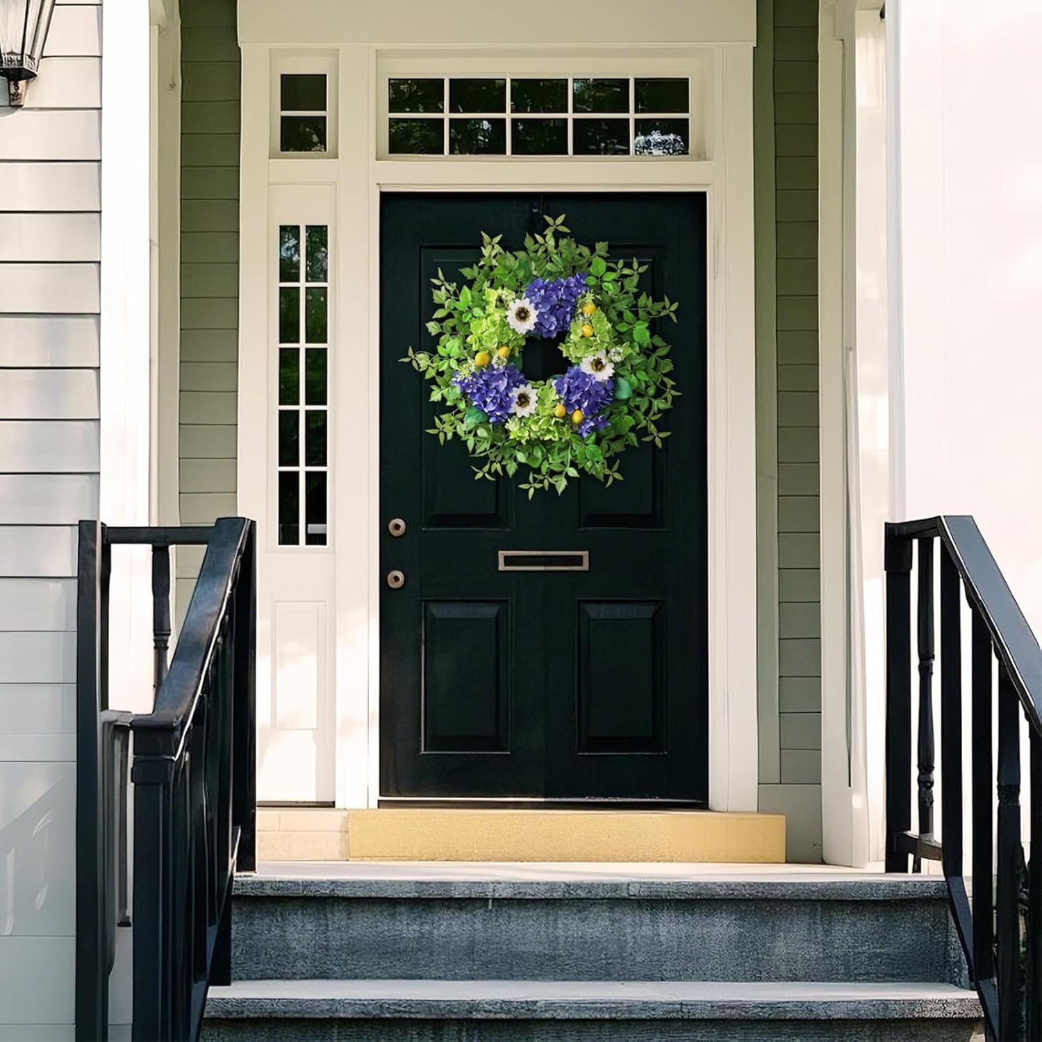 26 Inch Hydrangea Wreath for Front Door Decor