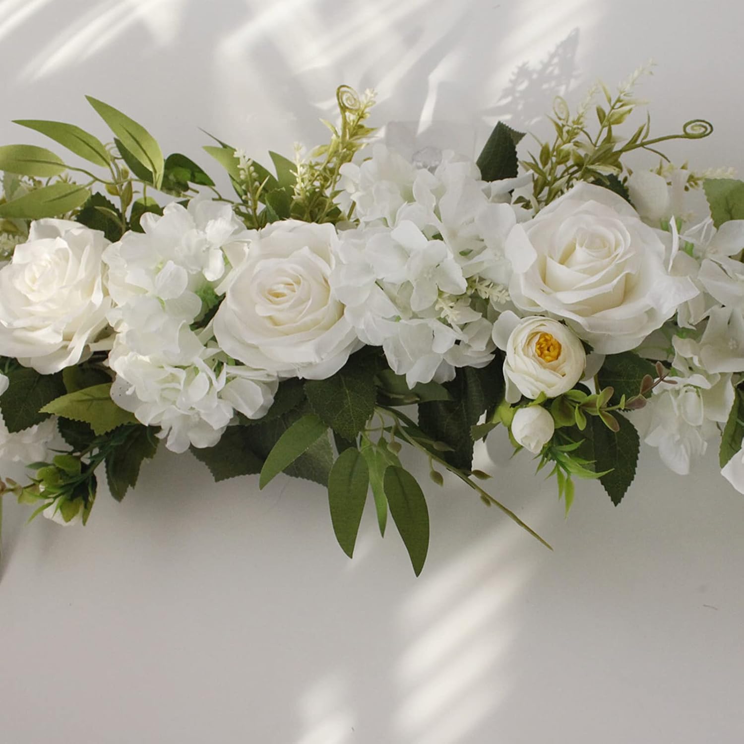 Firlar Artificial White Rose Swag 256 Inch Decor