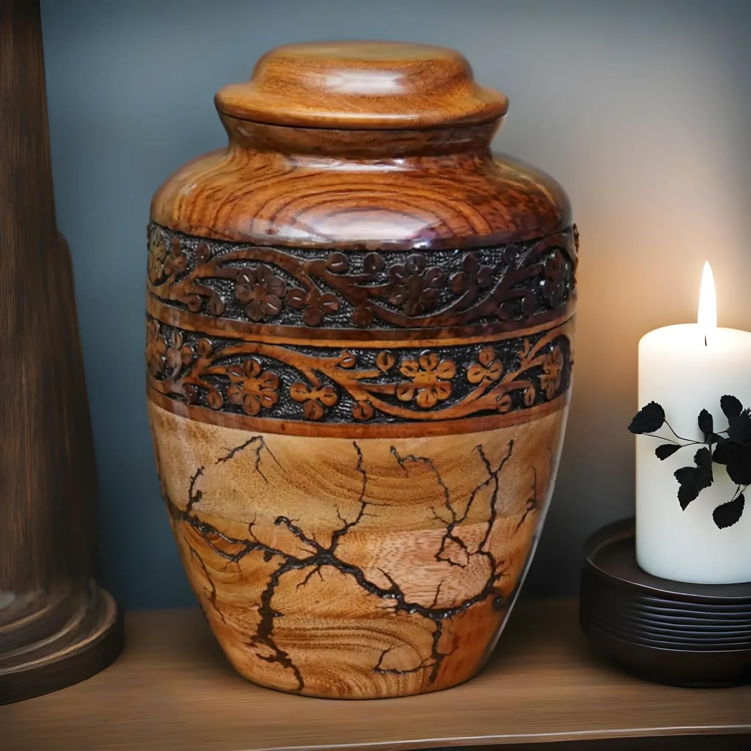 Generic Best Urn for Human Ashes Large Wooden Urn