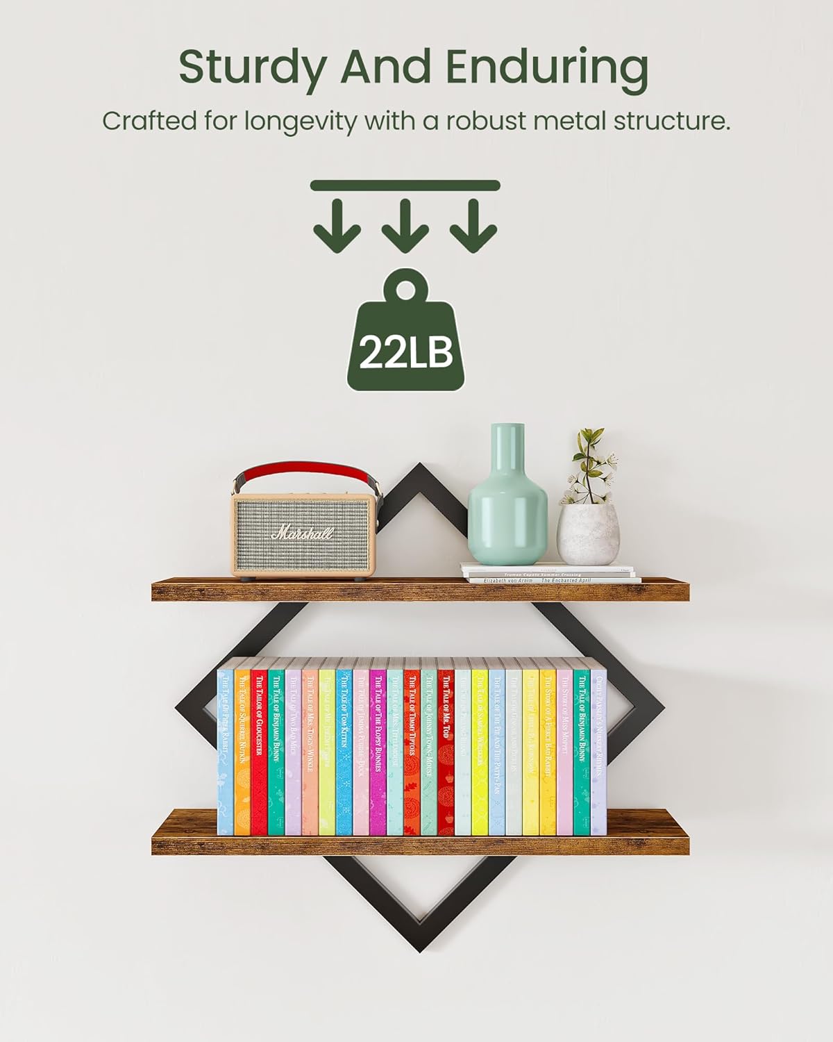 CHOEZON Floating Shelves Set of 2 Rustic Brown