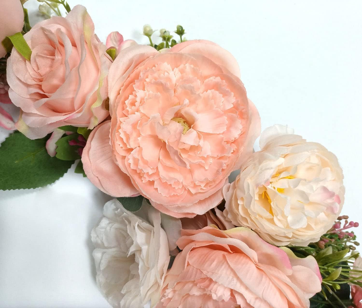 OrgMemory Artificial Floral Swag 23 Inch Peach