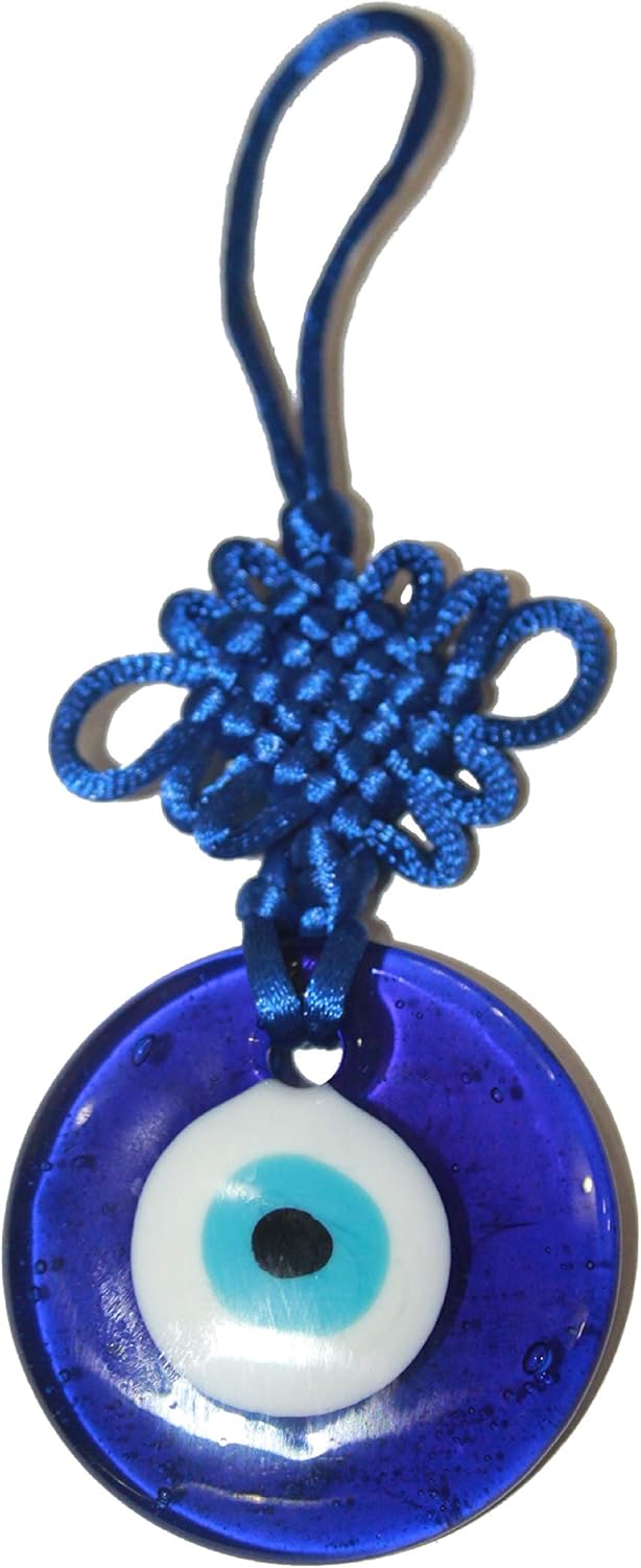 IS4A Evil Eye Protection Talisman - 6 inch Glass Amulet