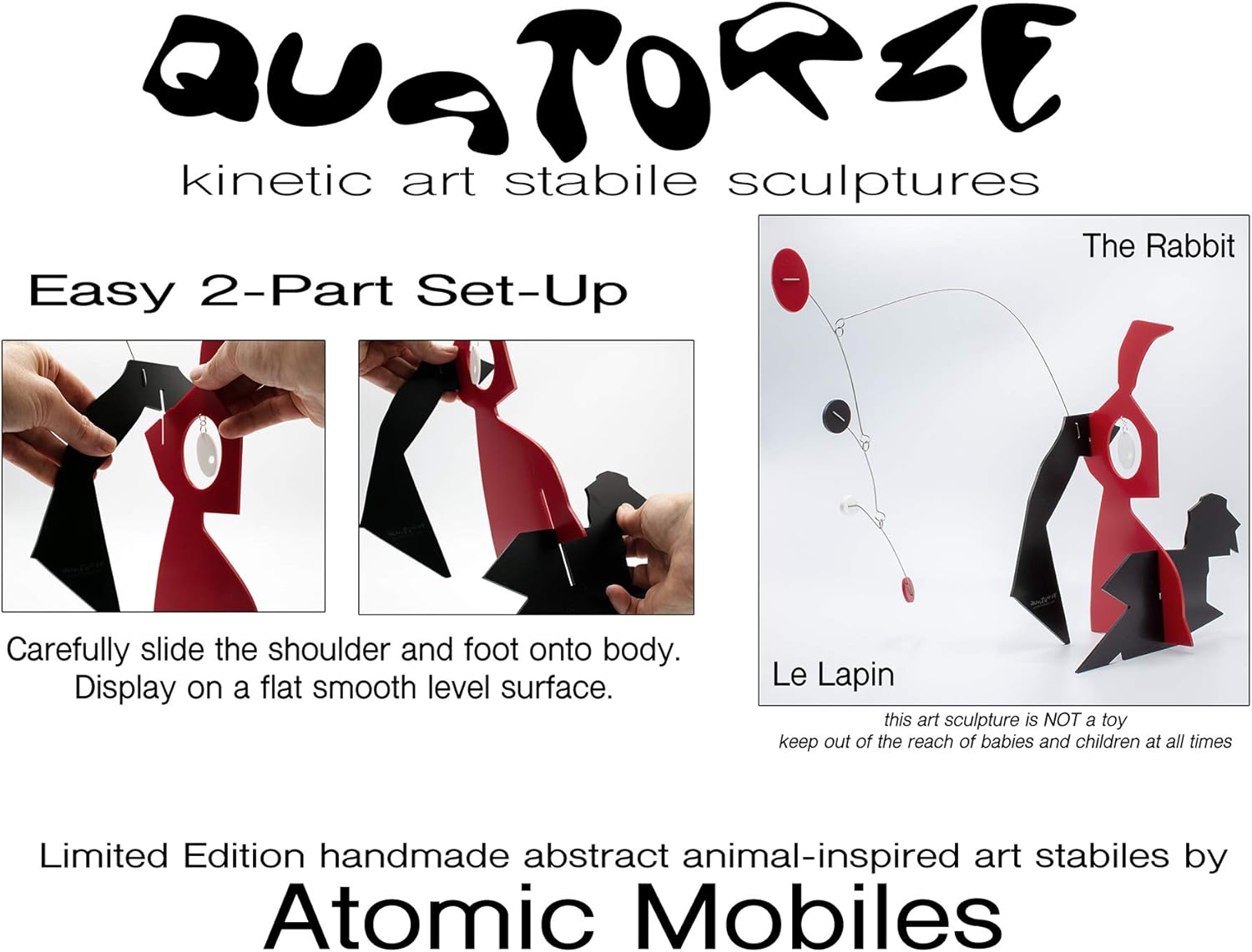 Abstract Modern Art Rabbit Sculpture - Desktop Mobiles