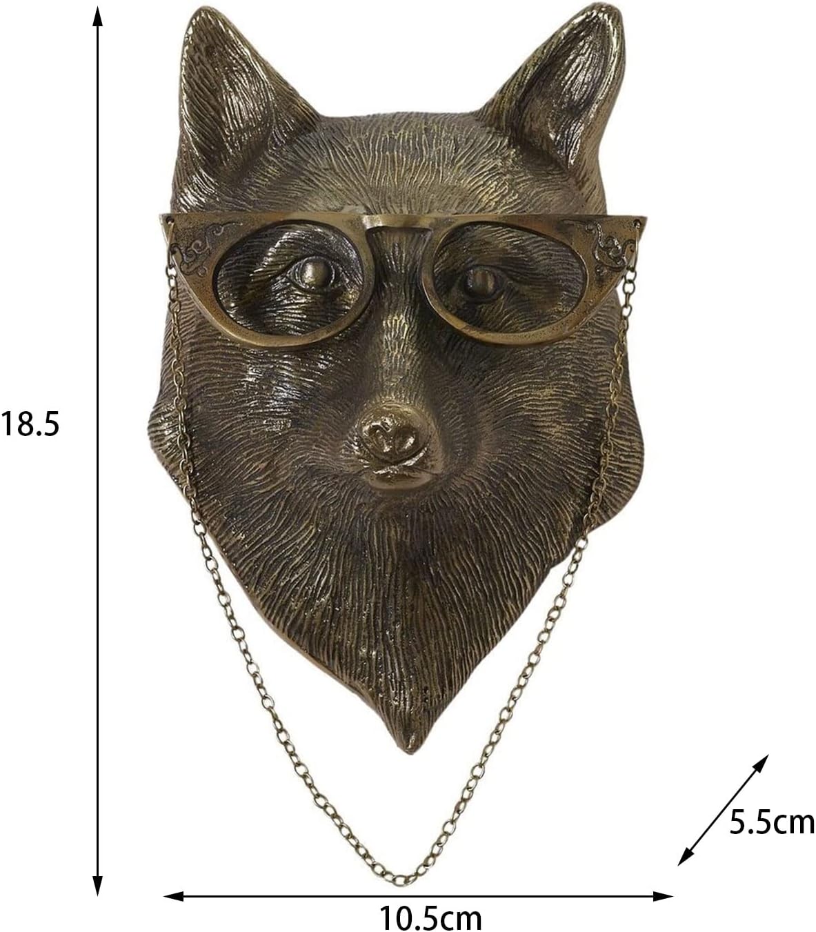 Fox Head Wall Sculpture Resin Animal Decor for Home