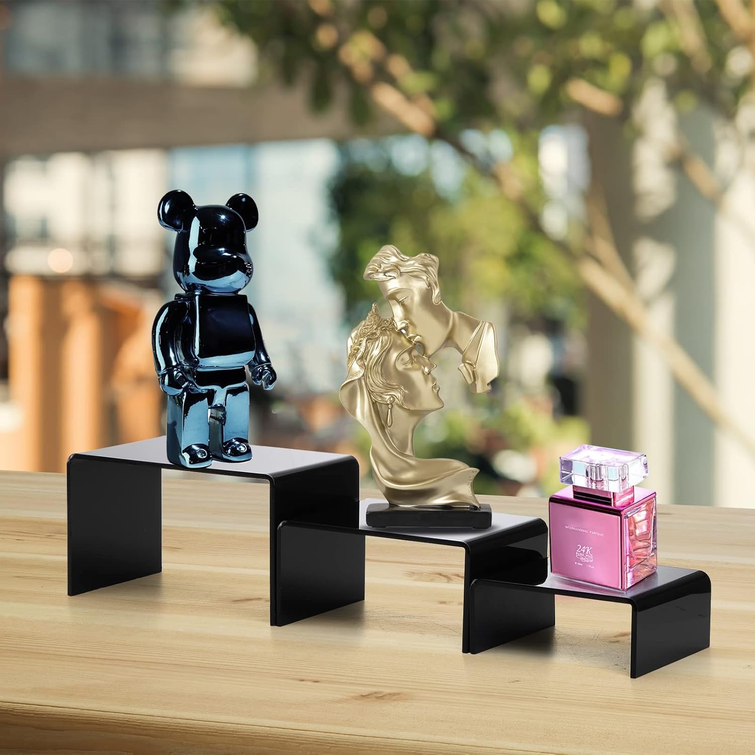 Hedume 9-Piece Black Acrylic Display Riser Set