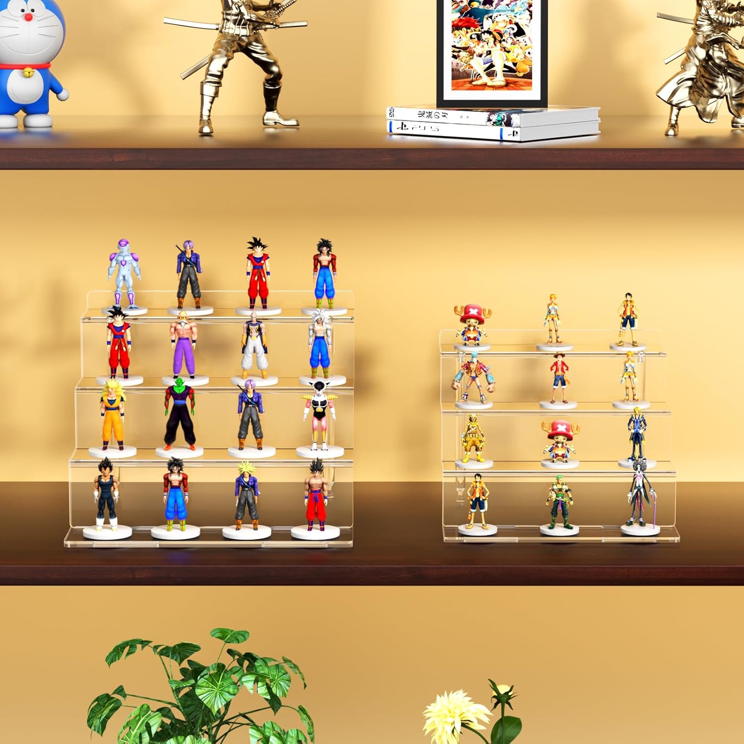 NIUBEE Acrylic Riser Display Shelf 4 Tier 9 Inch