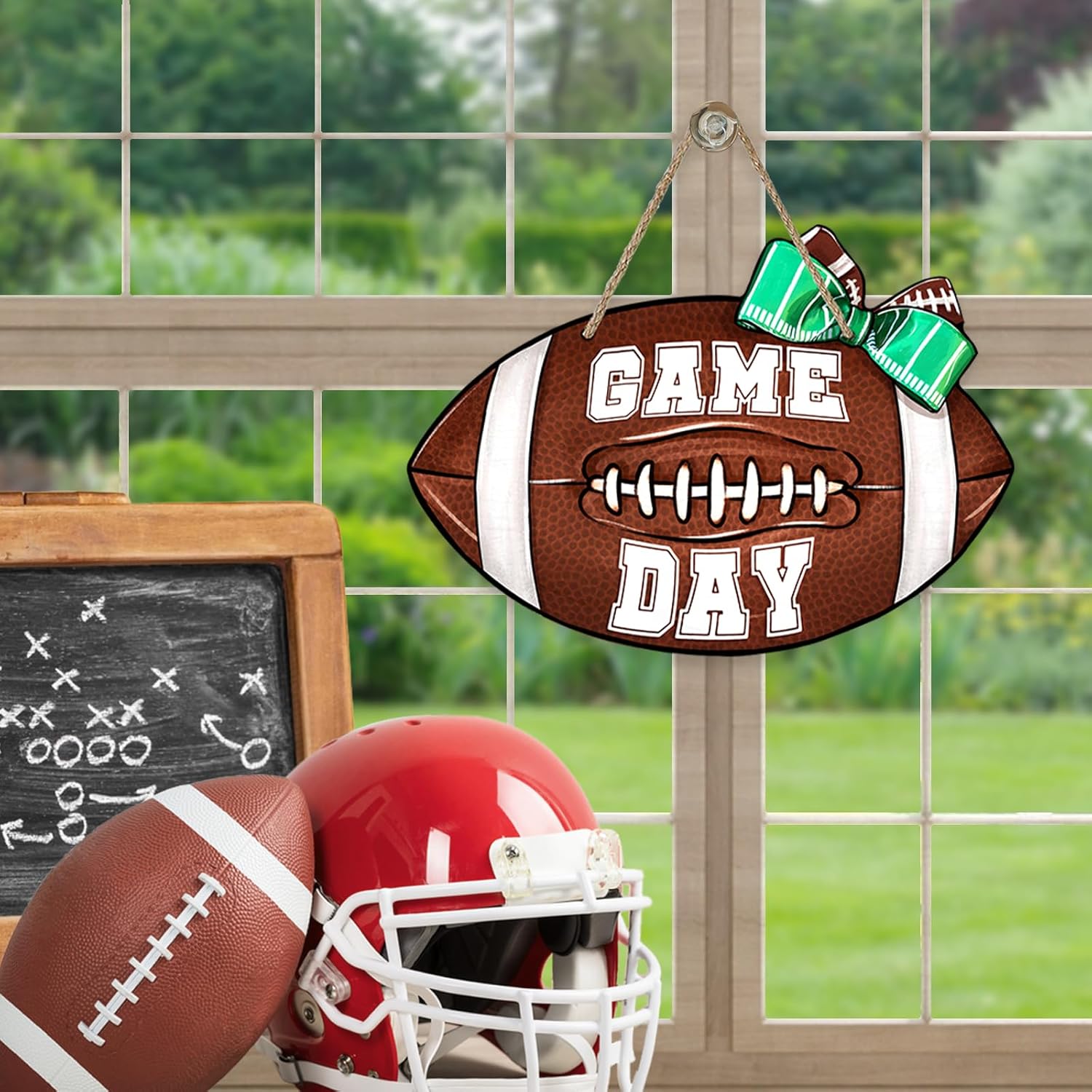 Deroro Football Game Day Sign Front Door Decor